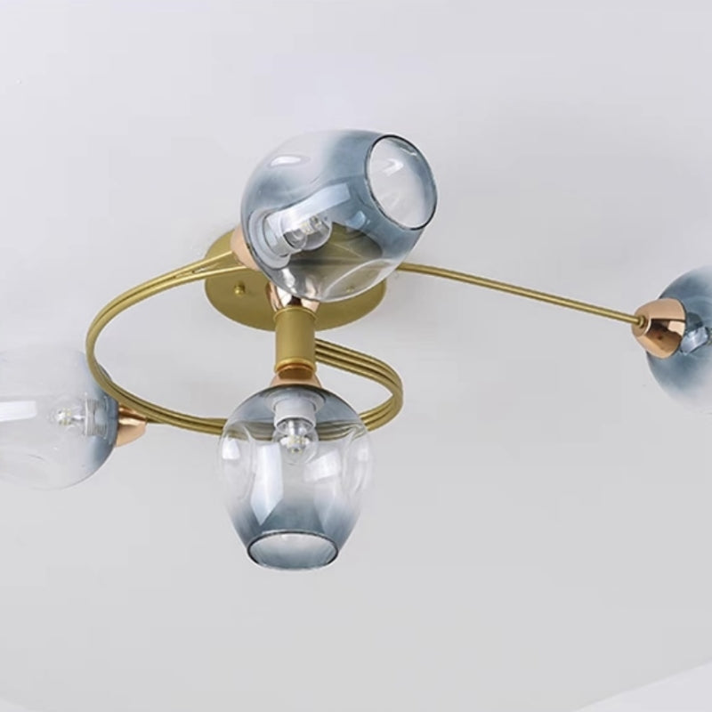 Valentina Moderno LED Spirale Plafoniere Metallo Vetro Nero/Oro Sala da Pranzo/Soggiorno/Camera da Letto
