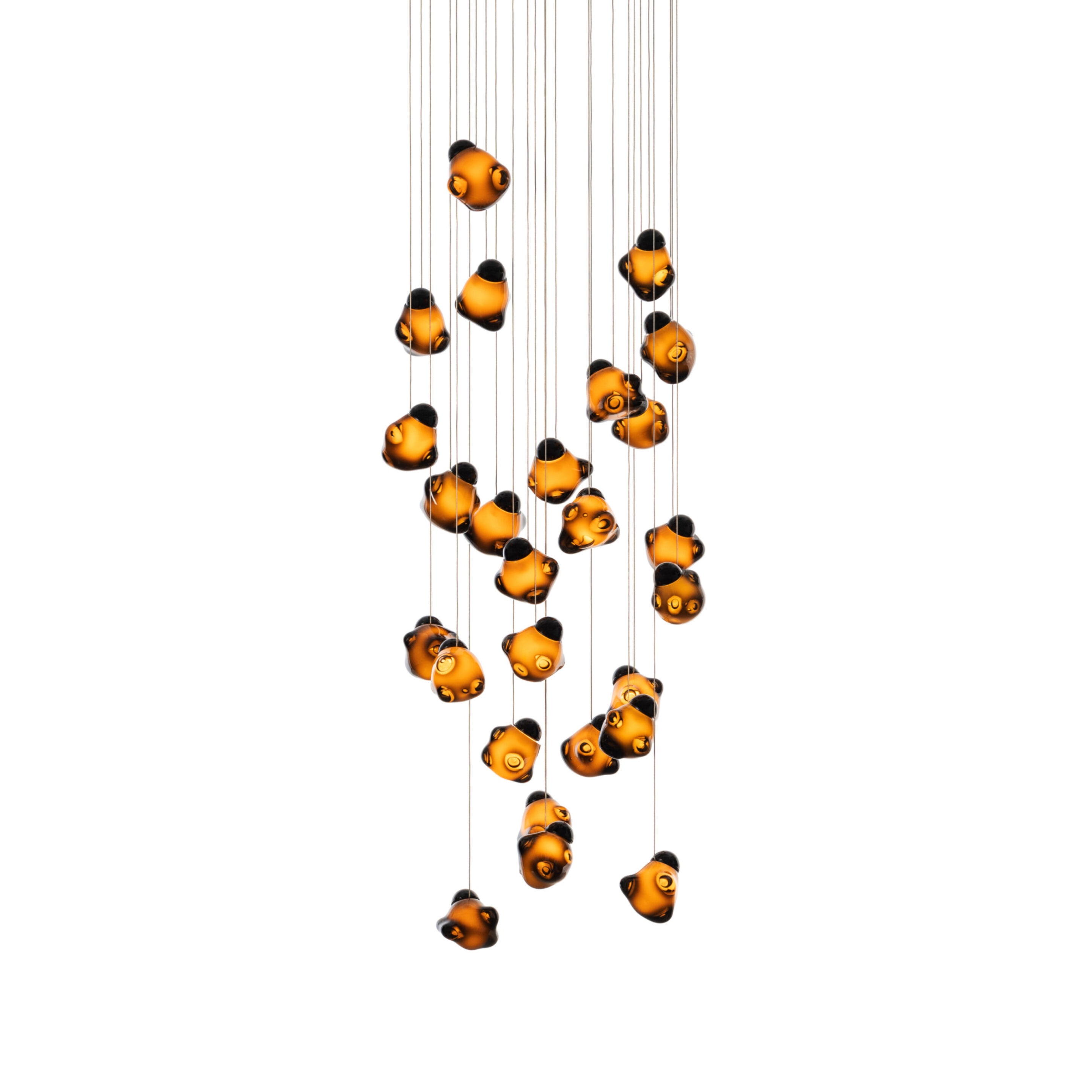 Vasilen Modern Minimalist Ice Pier Black Glass Pendant Lamp - Lamp Copper