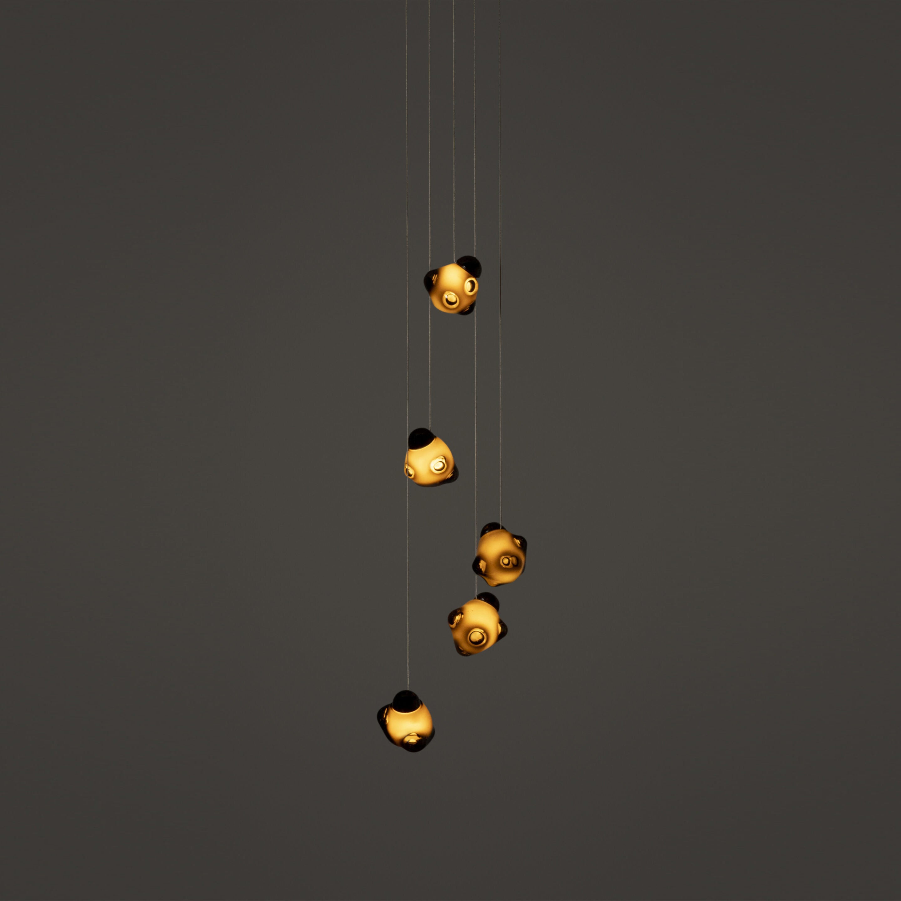 Vasilen Modern Minimalist Ice Pier Black Glass Pendant Lamp - Lamp Copper