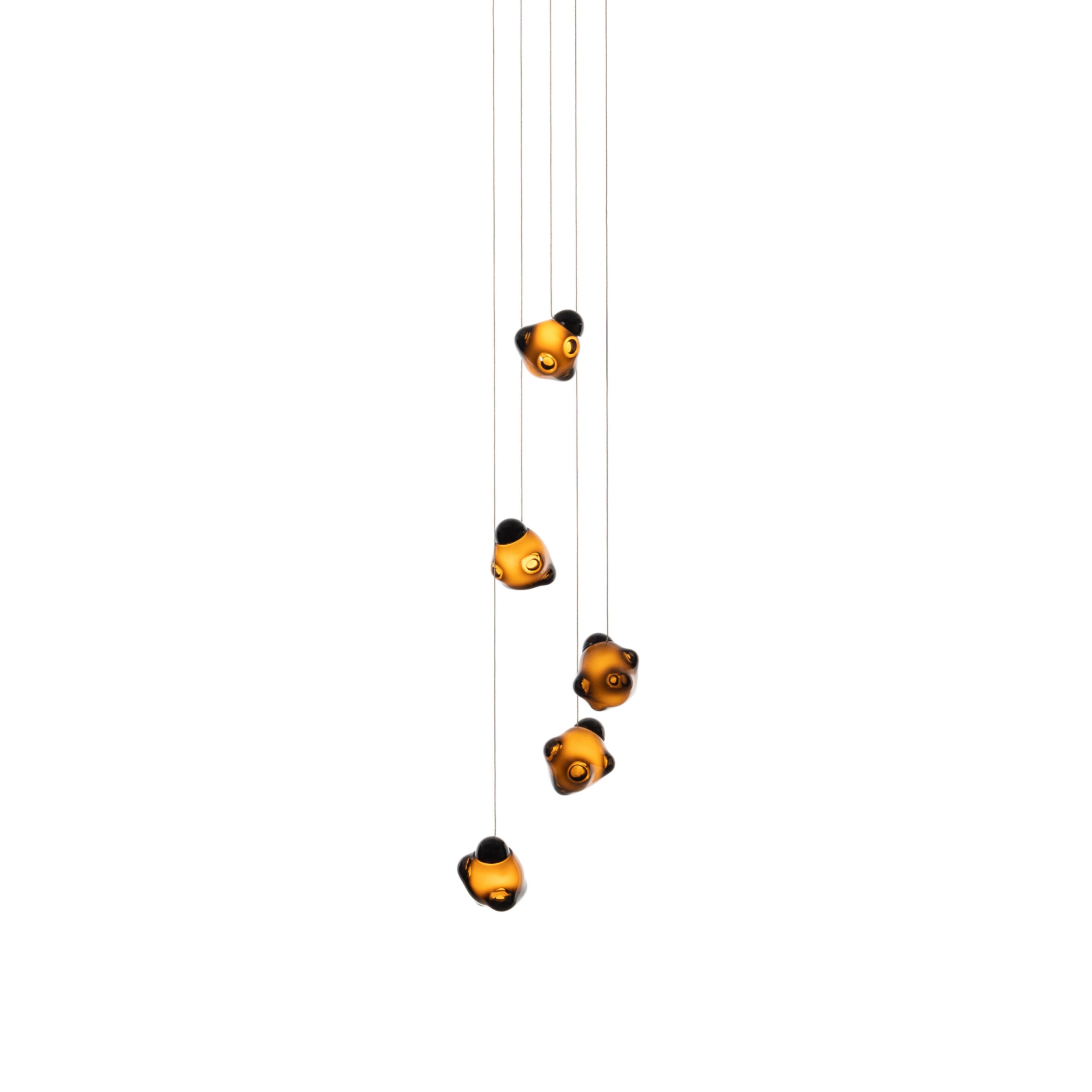Vasilen Modern Minimalist Ice Pier Black Glass Pendant Lamp - Lamp Copper