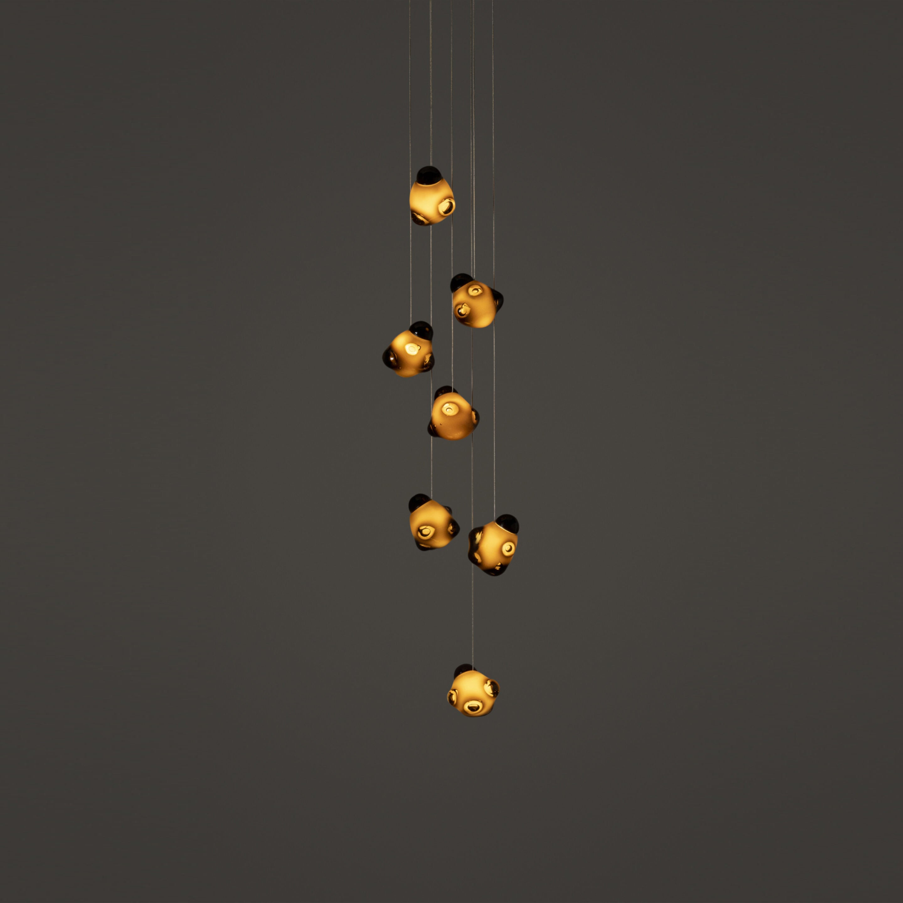 Vasilen Modern Minimalist Ice Pier Black Glass Pendant Lamp - Lamp Copper