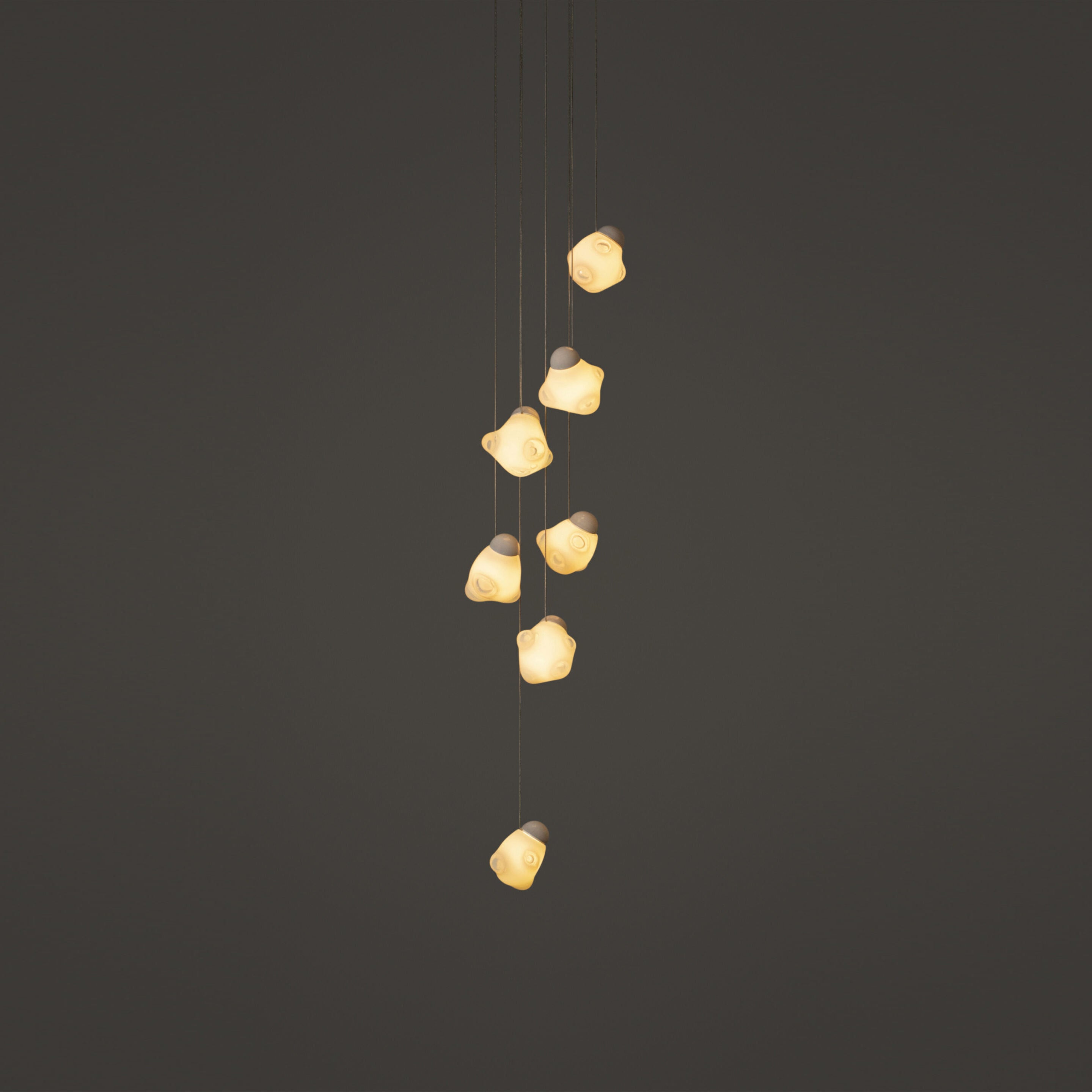 Vasilen Modern Minimalist Ice Pier Black Glass Pendant Lamp - Lamp Copper