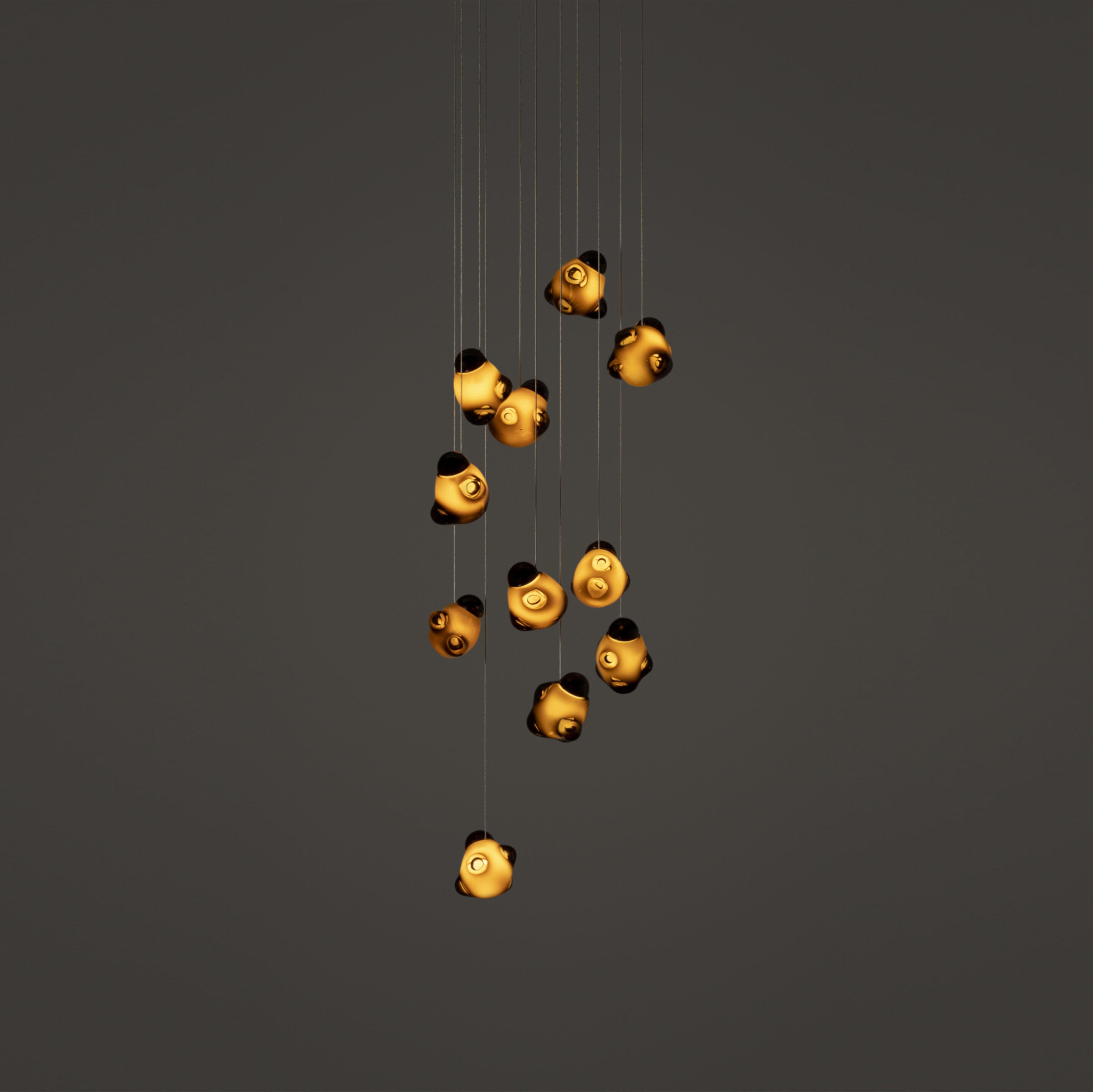 Vasilen Modern Minimalist Ice Pier Black Glass Pendant Lamp - Lamp Copper