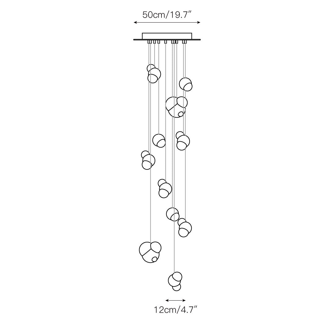 Vasilen Modern Minimalist Ice Pier Black Glass Pendant Lamp - Lamp Copper