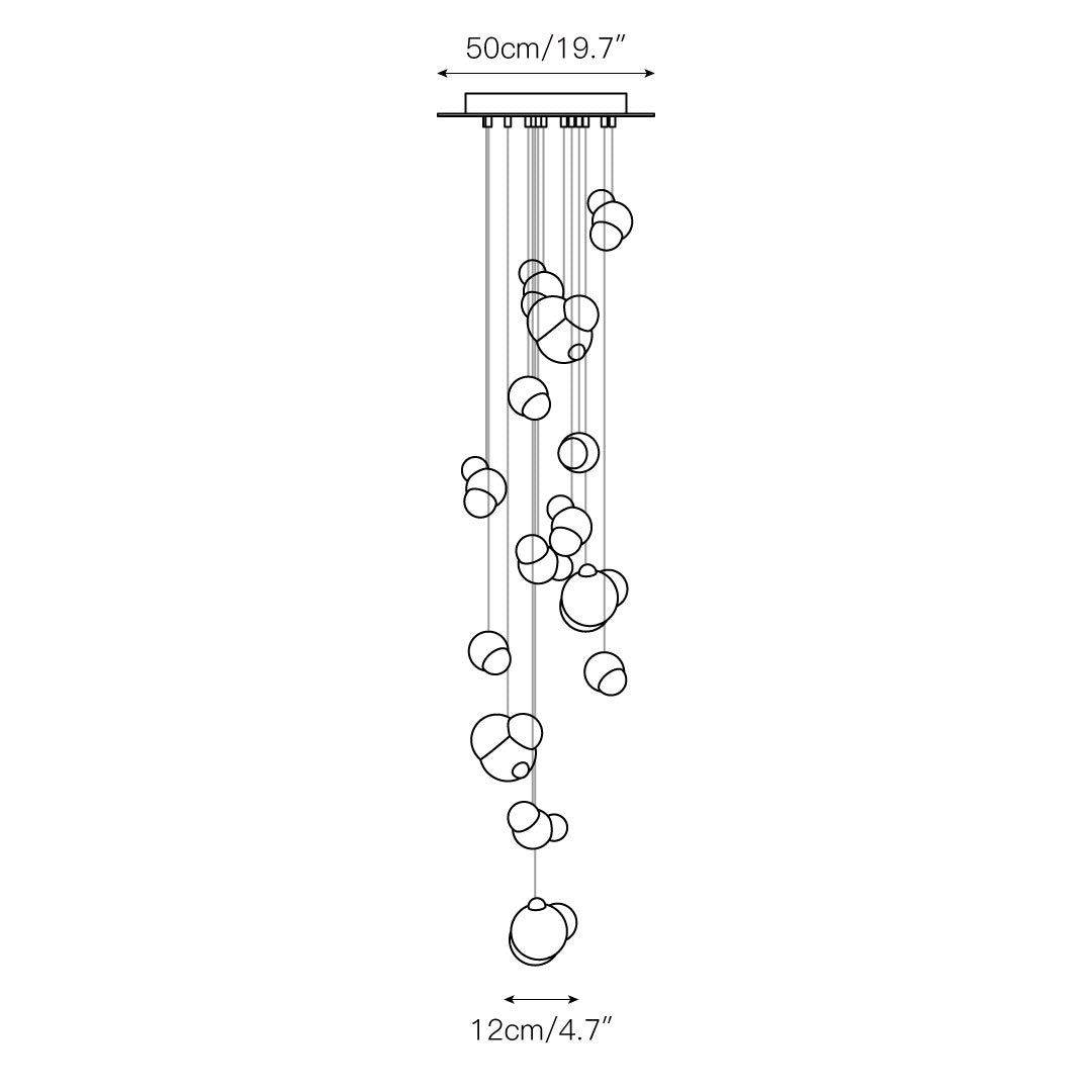 Vasilen Modern Minimalist Ice Pier Black Glass Pendant Lamp - Lamp Copper