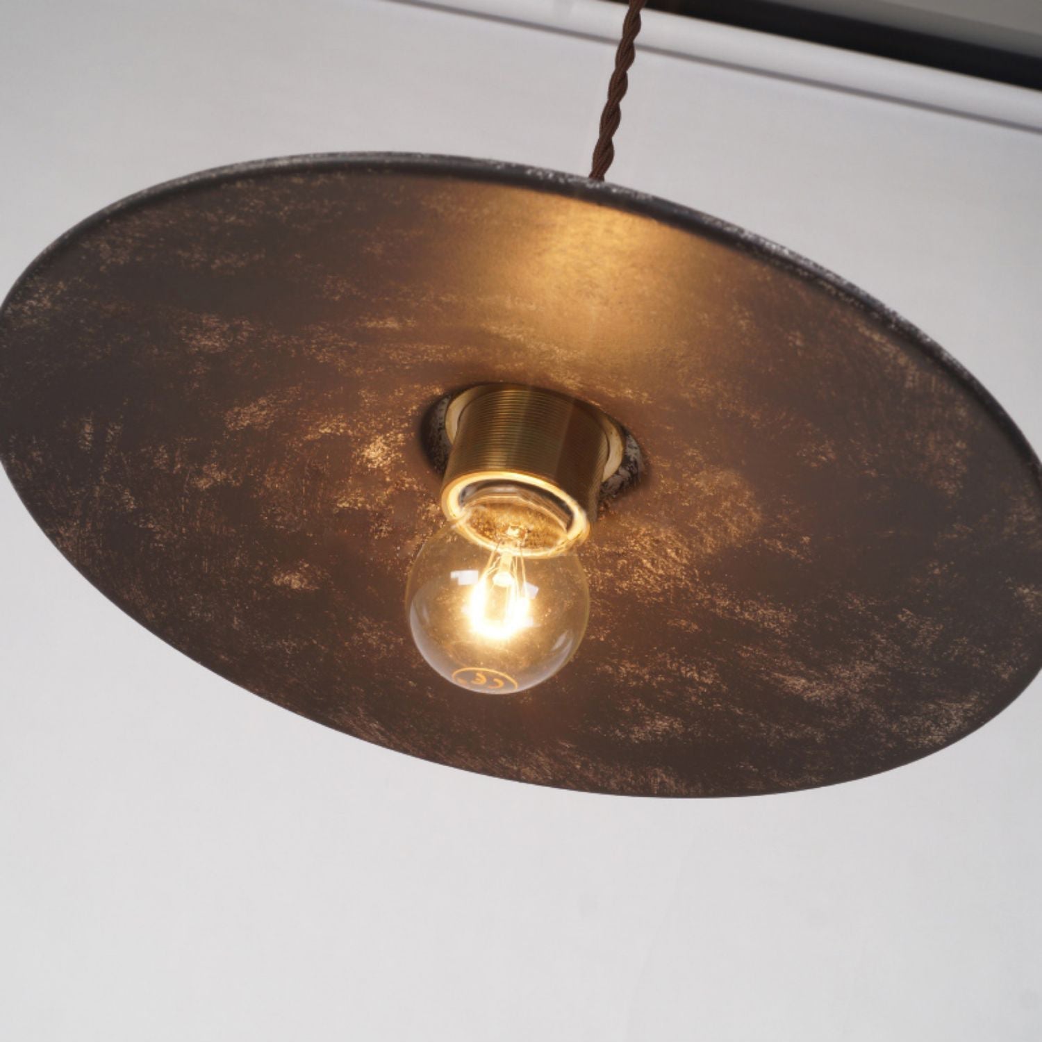 Zotheira Vintage Industrial Flat Metal Pendant Light - Lamp Copper