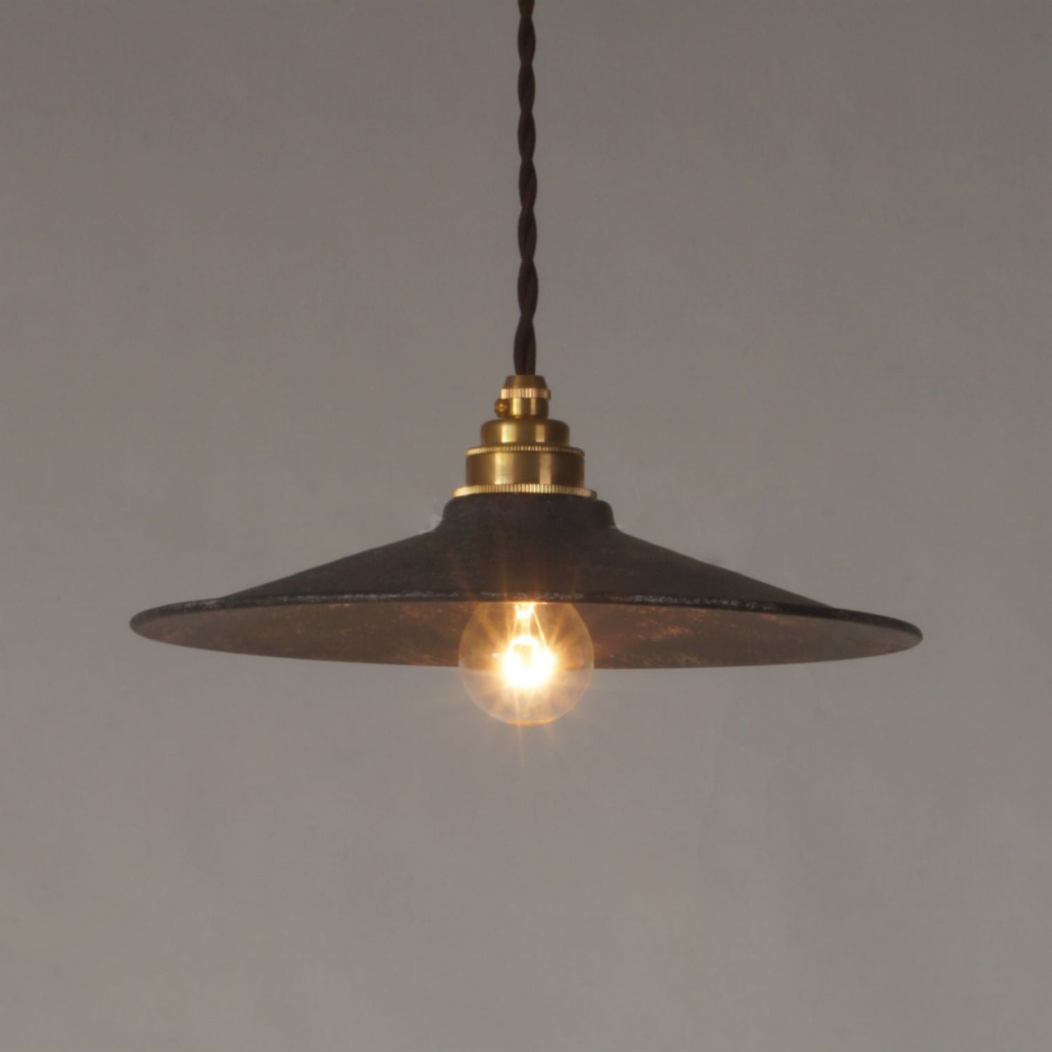 Zotheira Vintage Industrial Flat Metal Pendant Light - Lamp Copper