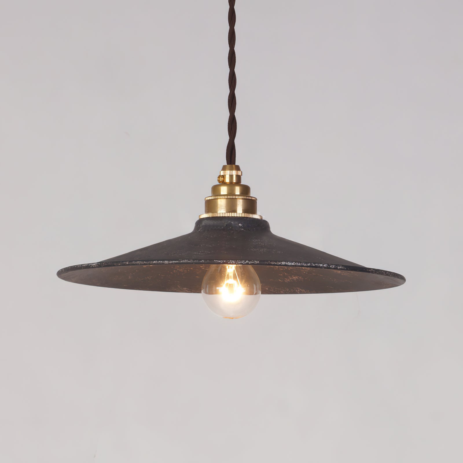 Zotheira Vintage Industrial Flat Metal Pendant Light - Lamp Copper