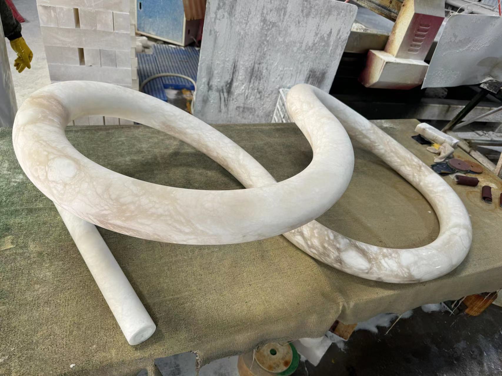 Althaen Postmodern Luxury Brown Alabaster Chandelier - Lamp Copper