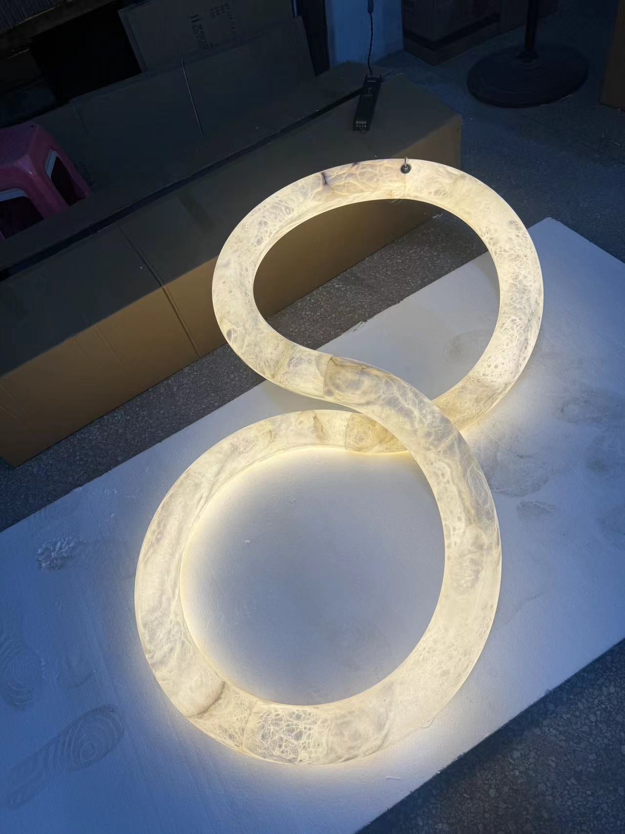 Althaen Postmodern Luxury Brown Alabaster Chandelier - Lamp Copper