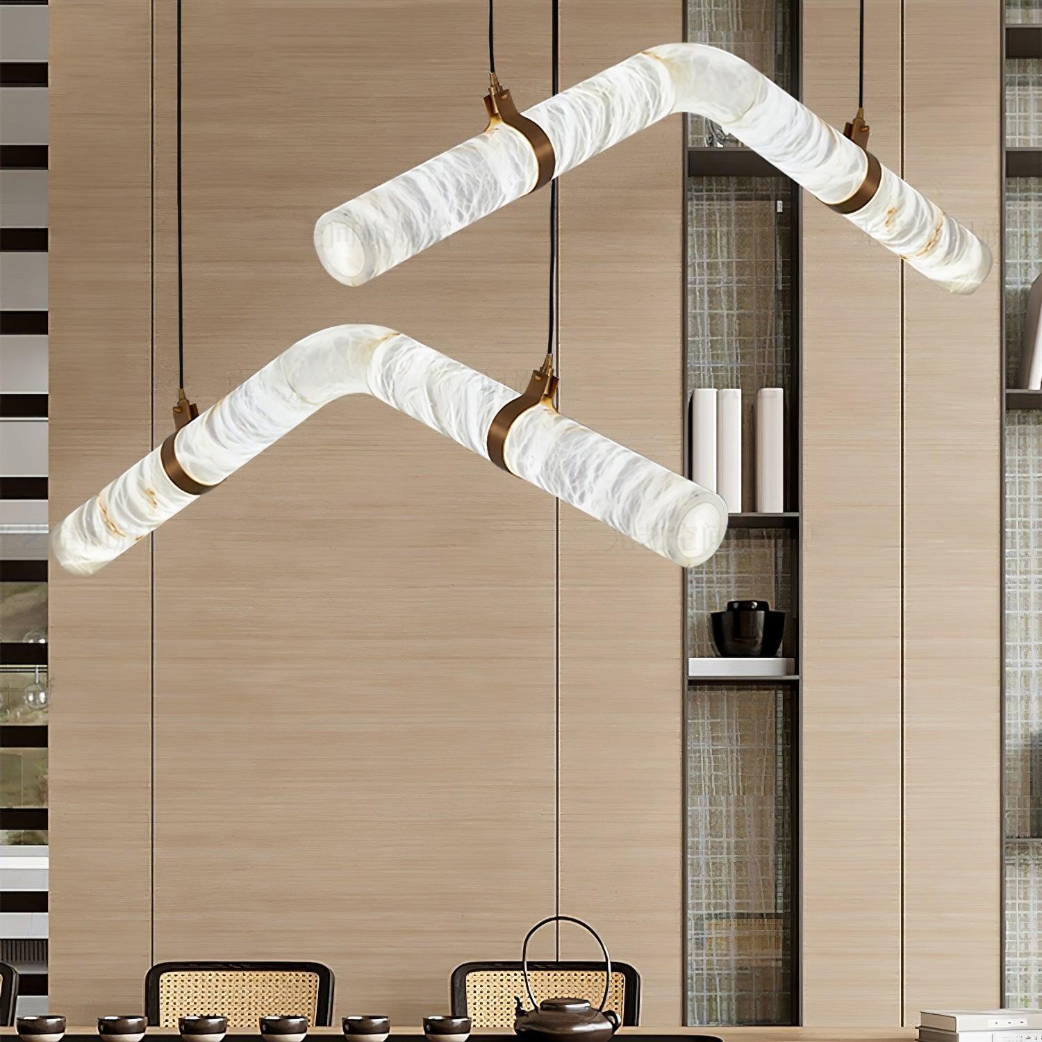Utalyra Curved Alabaster Pendant Light - Neutralighting