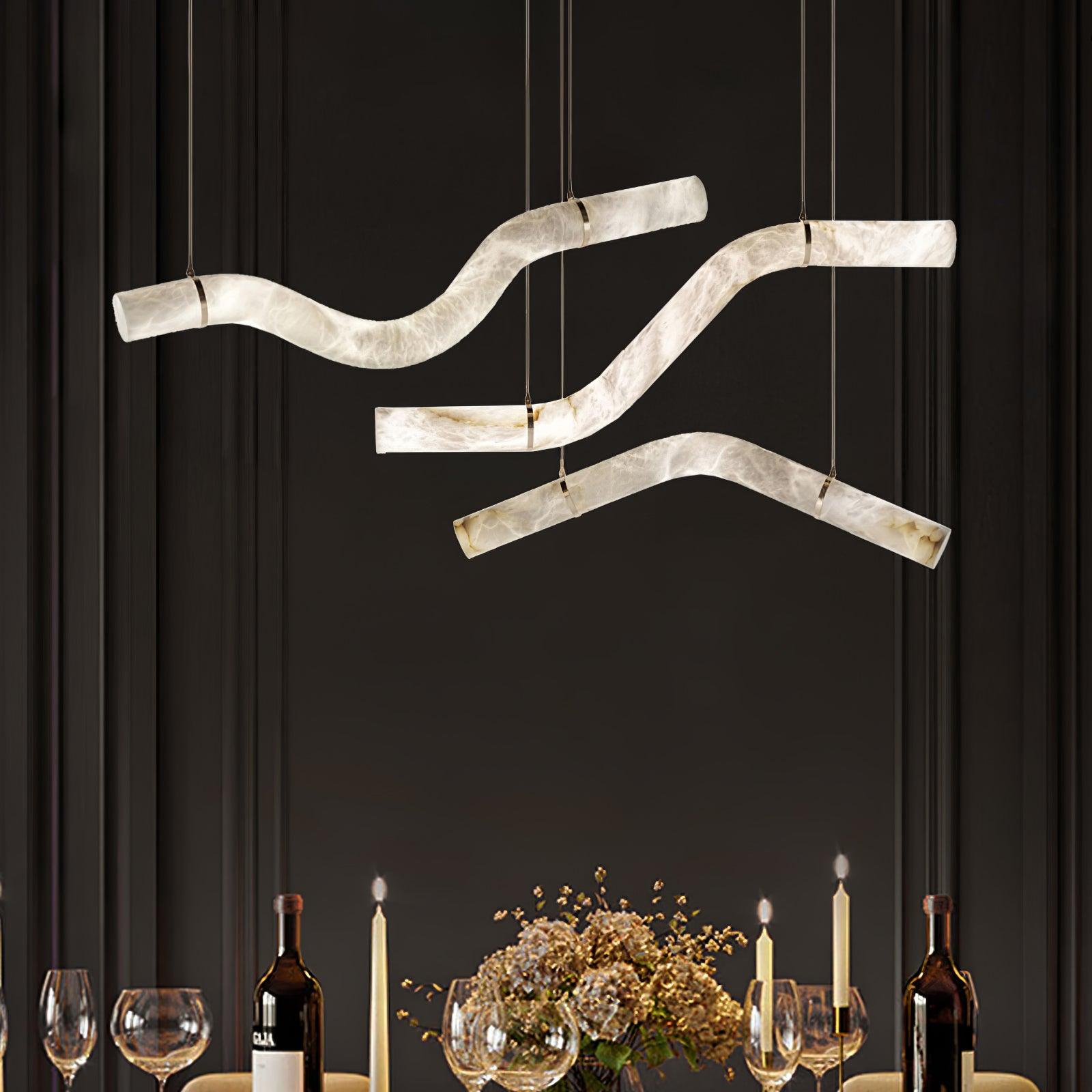 Utalyra Curved Alabaster Pendant Light - Neutralighting