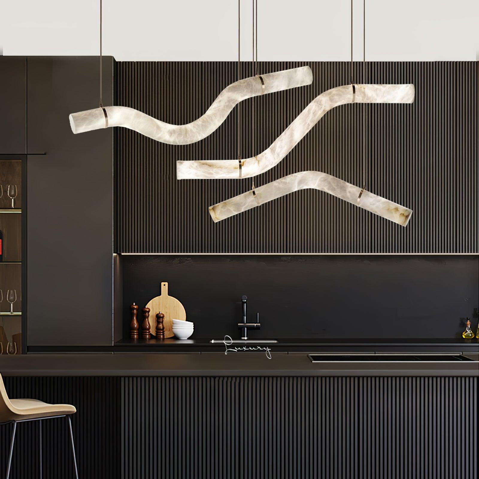 Utalyra Curved Alabaster Pendant Light - Neutralighting