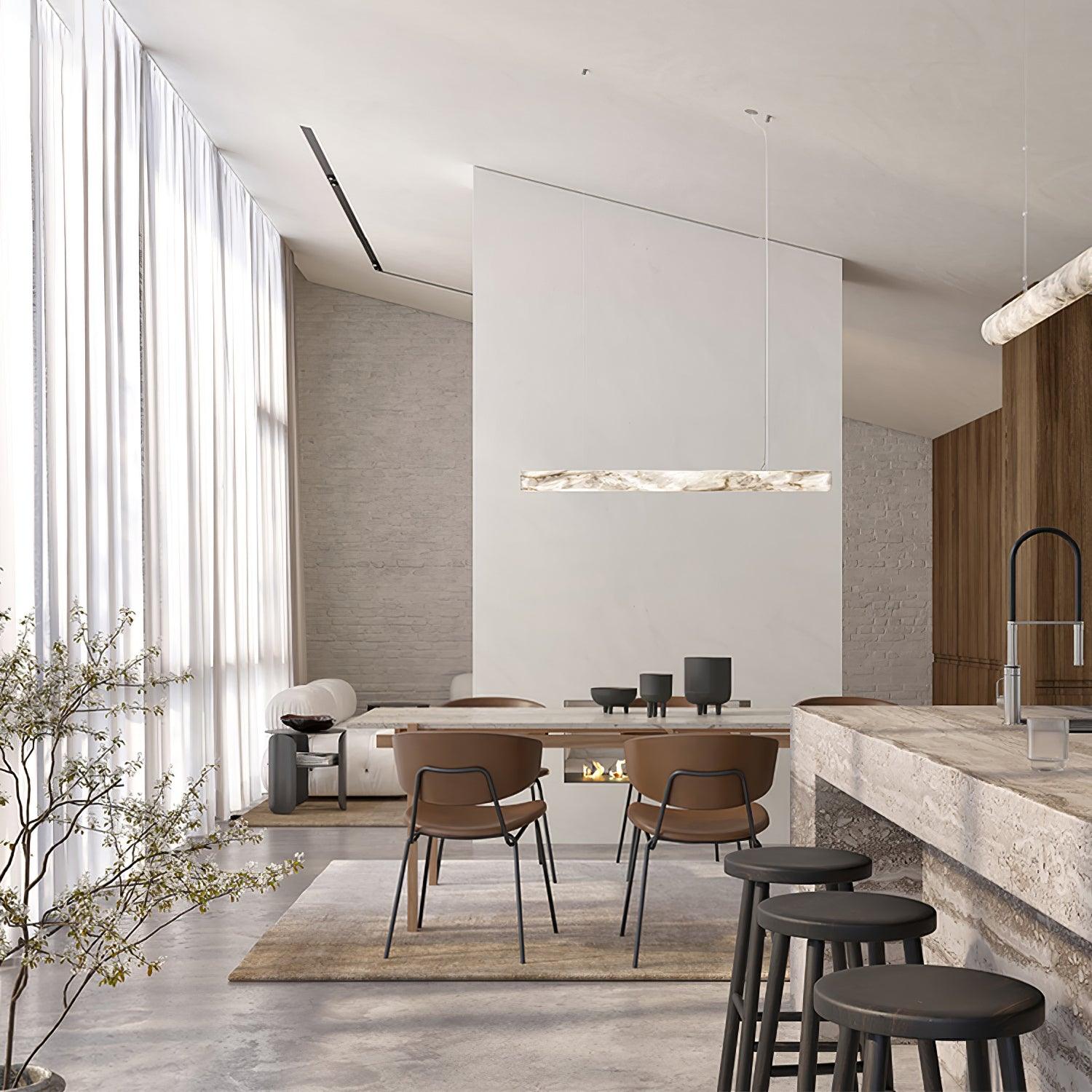 Utalyra Curved Alabaster Pendant Light - Neutralighting
