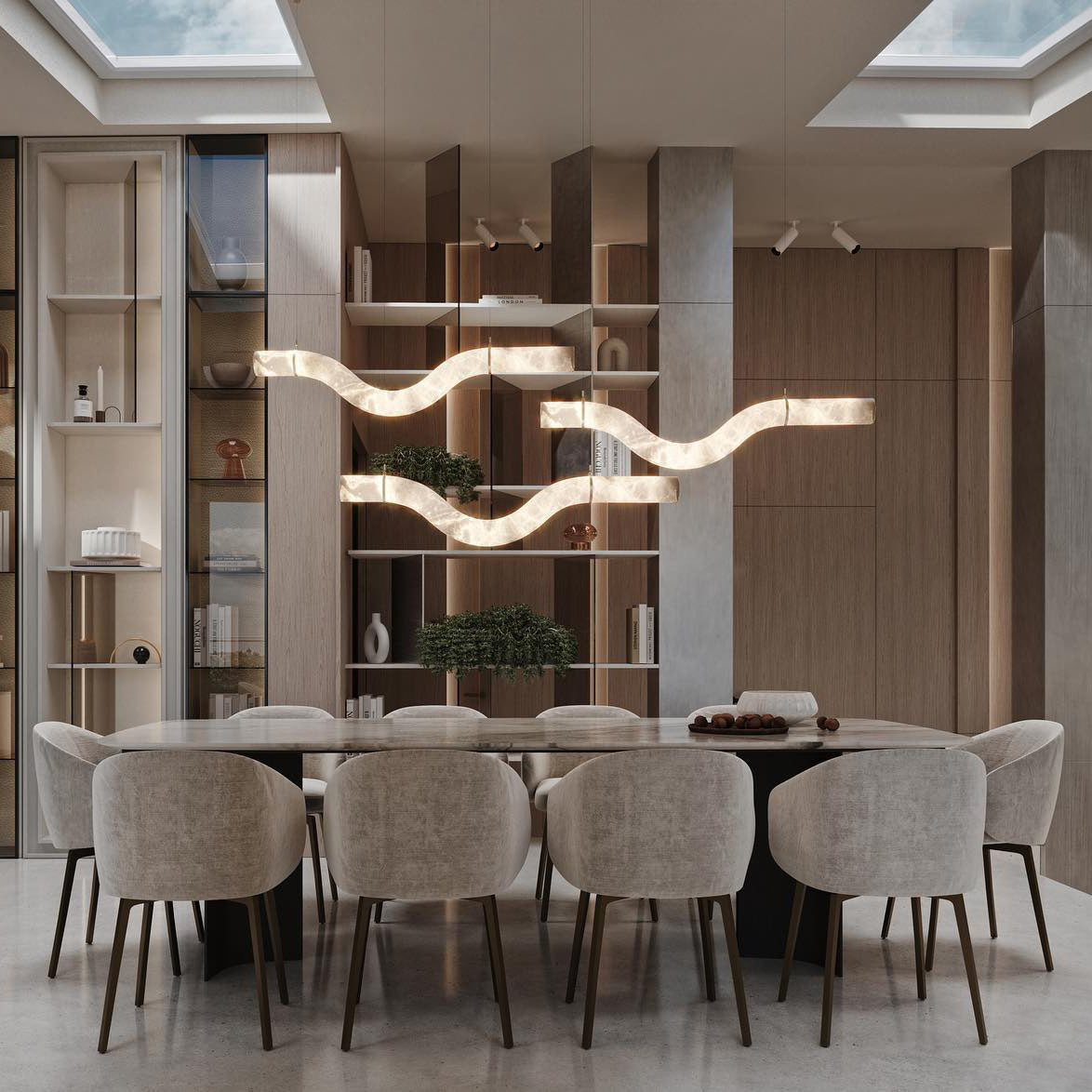 Luste Alabaster Closed-loop Pendant Light Chandelier - Neutralighting