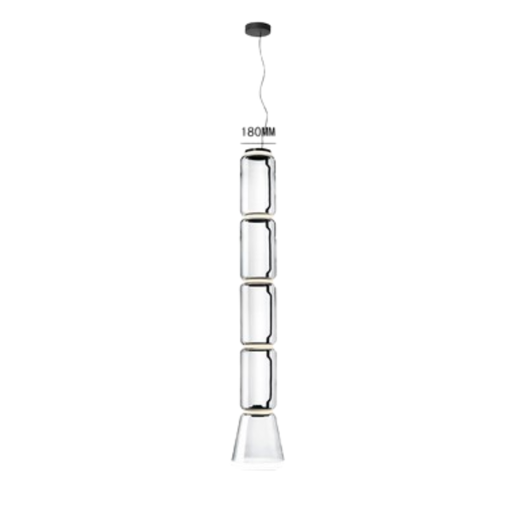 Valentina Minimalista LED Combinazione Lampade a Sospensione Metallo Vetro Nero Soggiorno/Camera da Letto