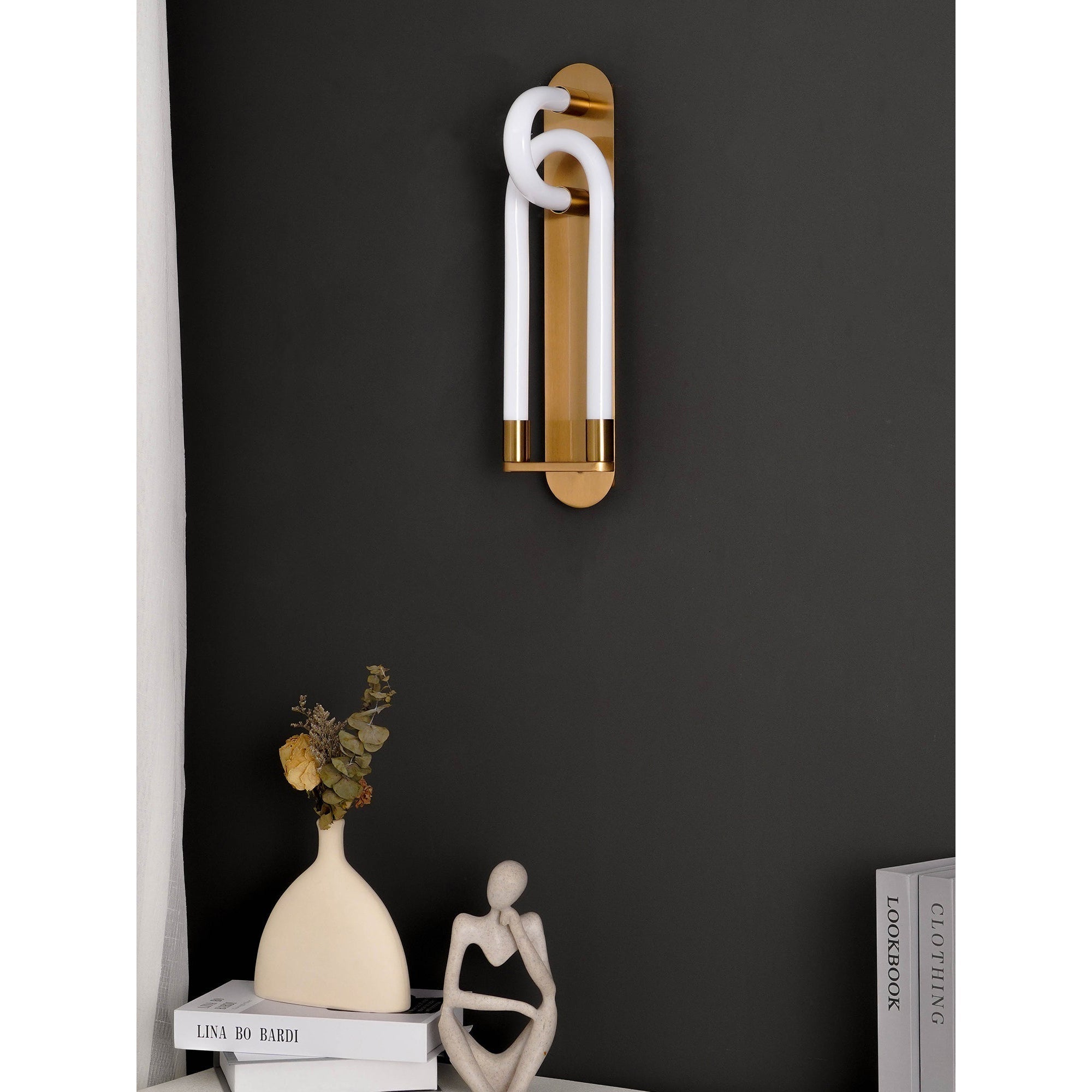 Sytheiel Modern Minimalist Fingers Metal Acrylic Wall Lamp - Lamp Copper