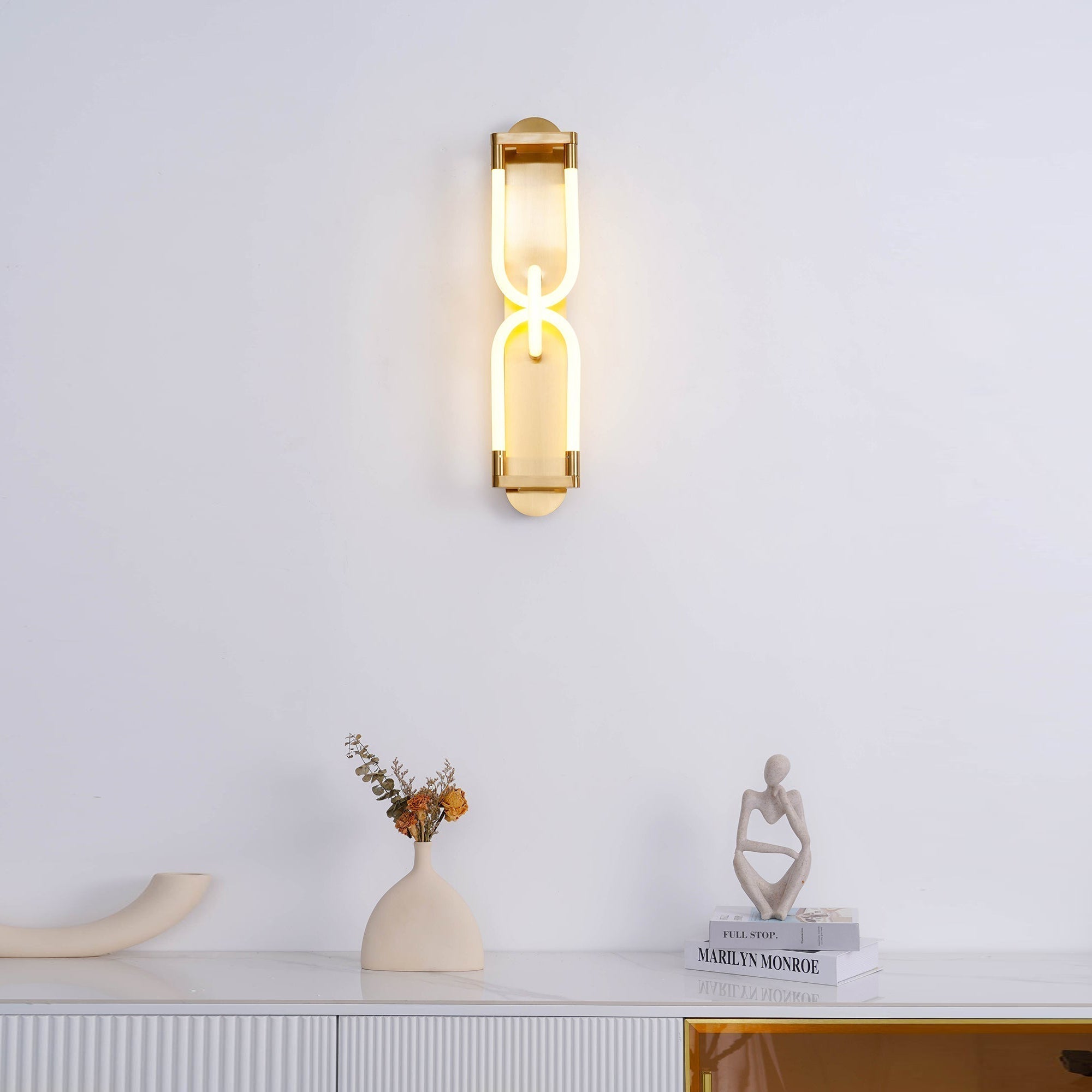 Sytheiel Modern Minimalist Fingers Metal Acrylic Wall Lamp - Lamp Copper