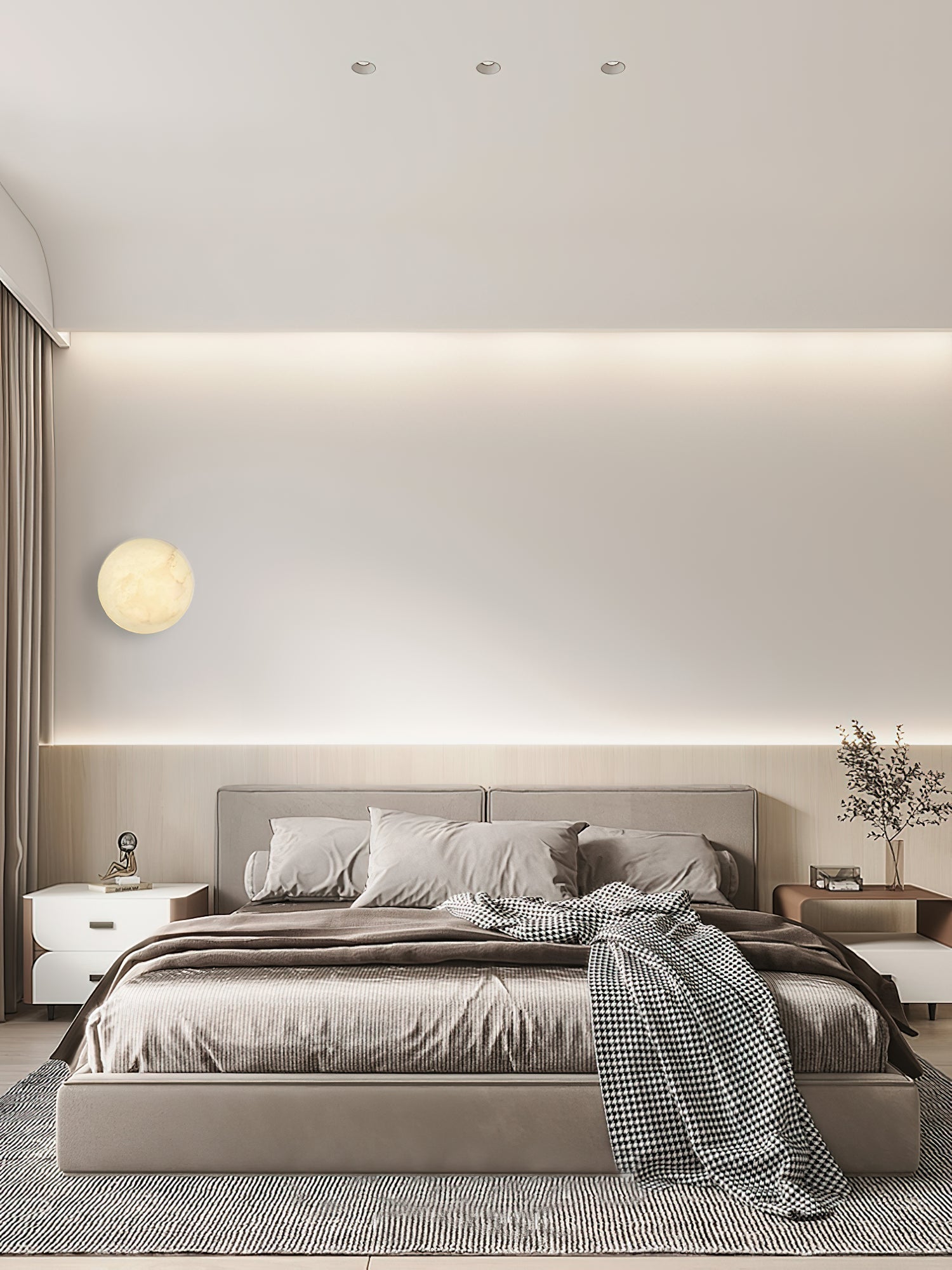 Ilvinan Modern Minimalist Single Alabaster Wall Lamp - Lamp Copper