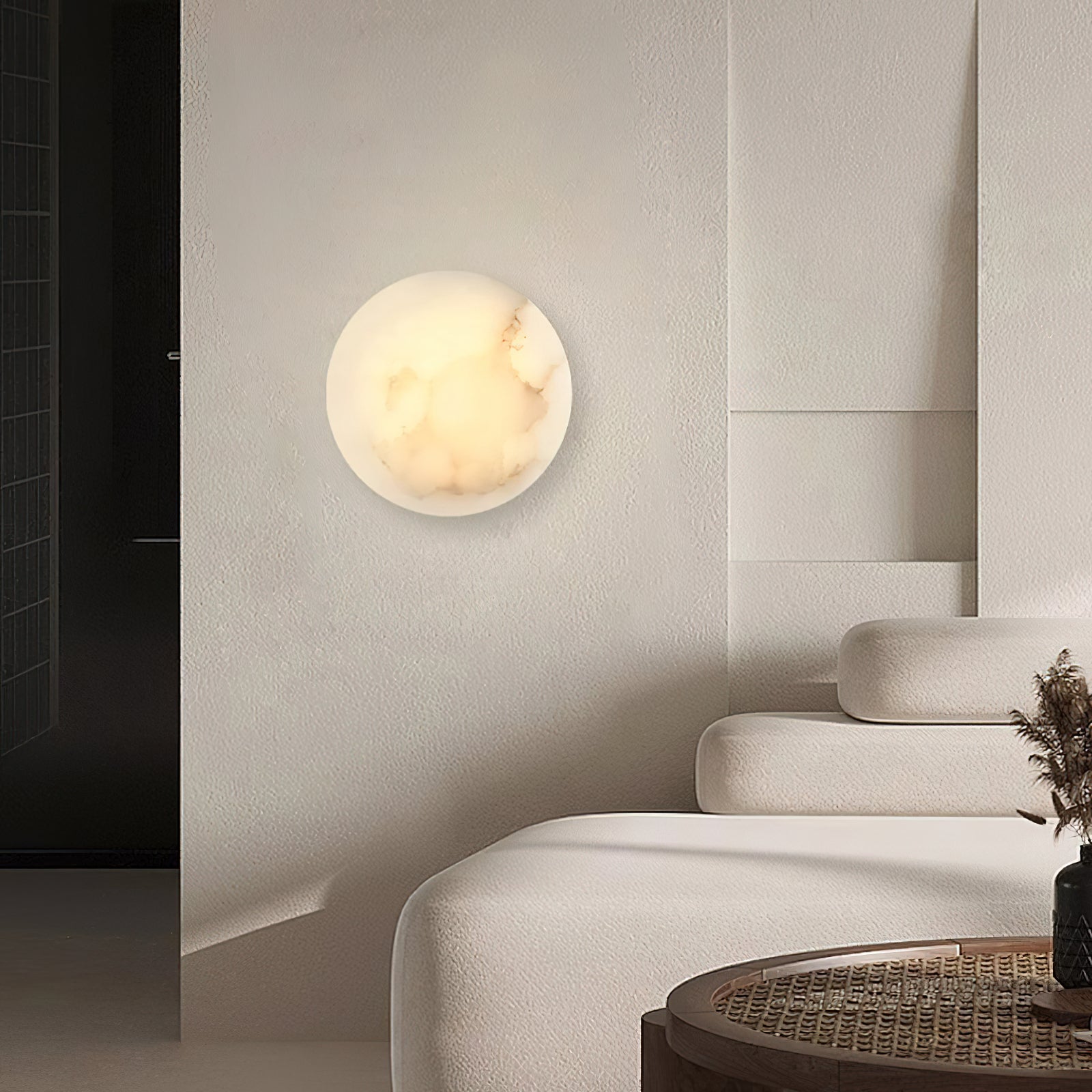 Ilvinan Modern Minimalist Single Alabaster Wall Lamp - Lamp Copper