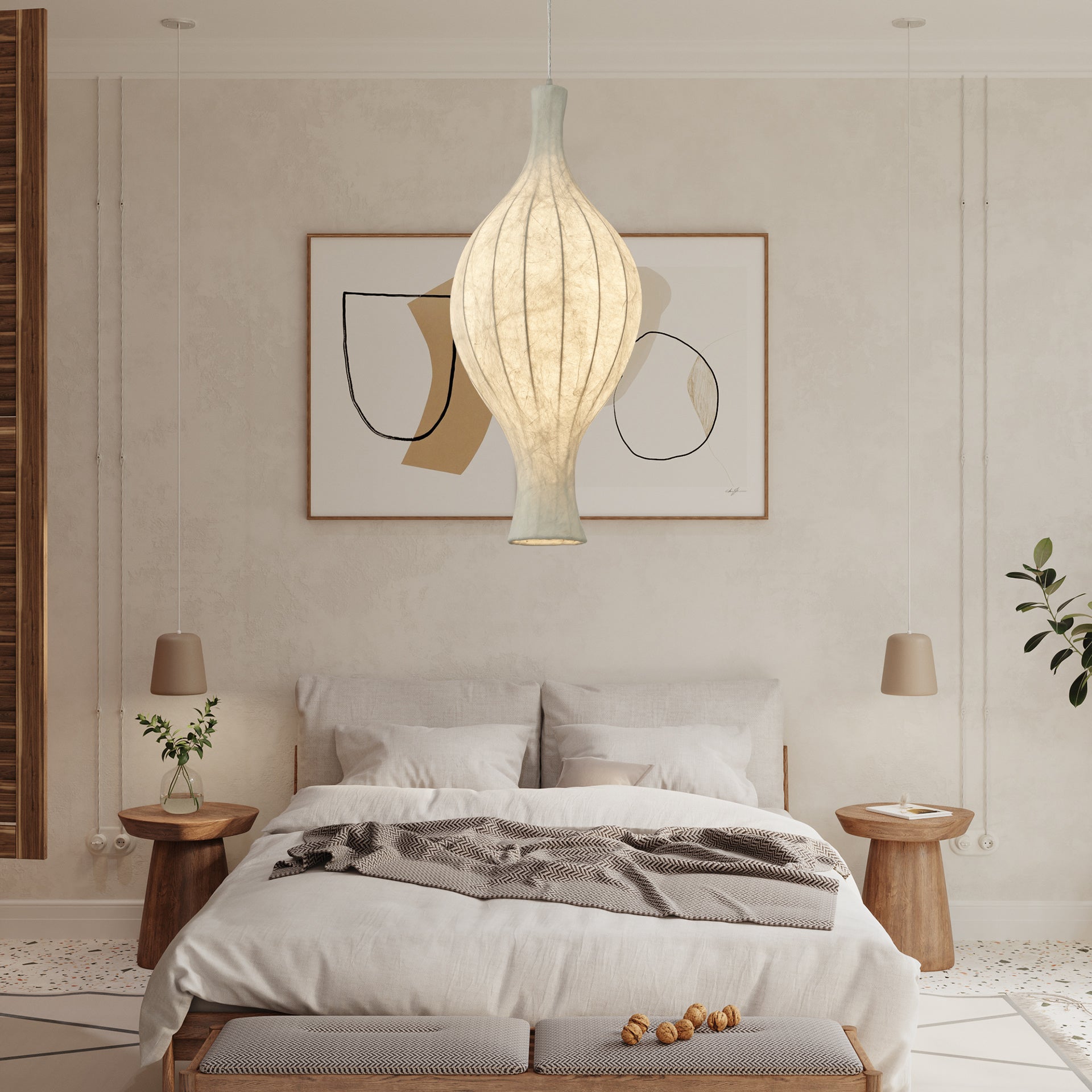 Orvelion Organic Mulberry Silk Pendant Light - Blowlighting