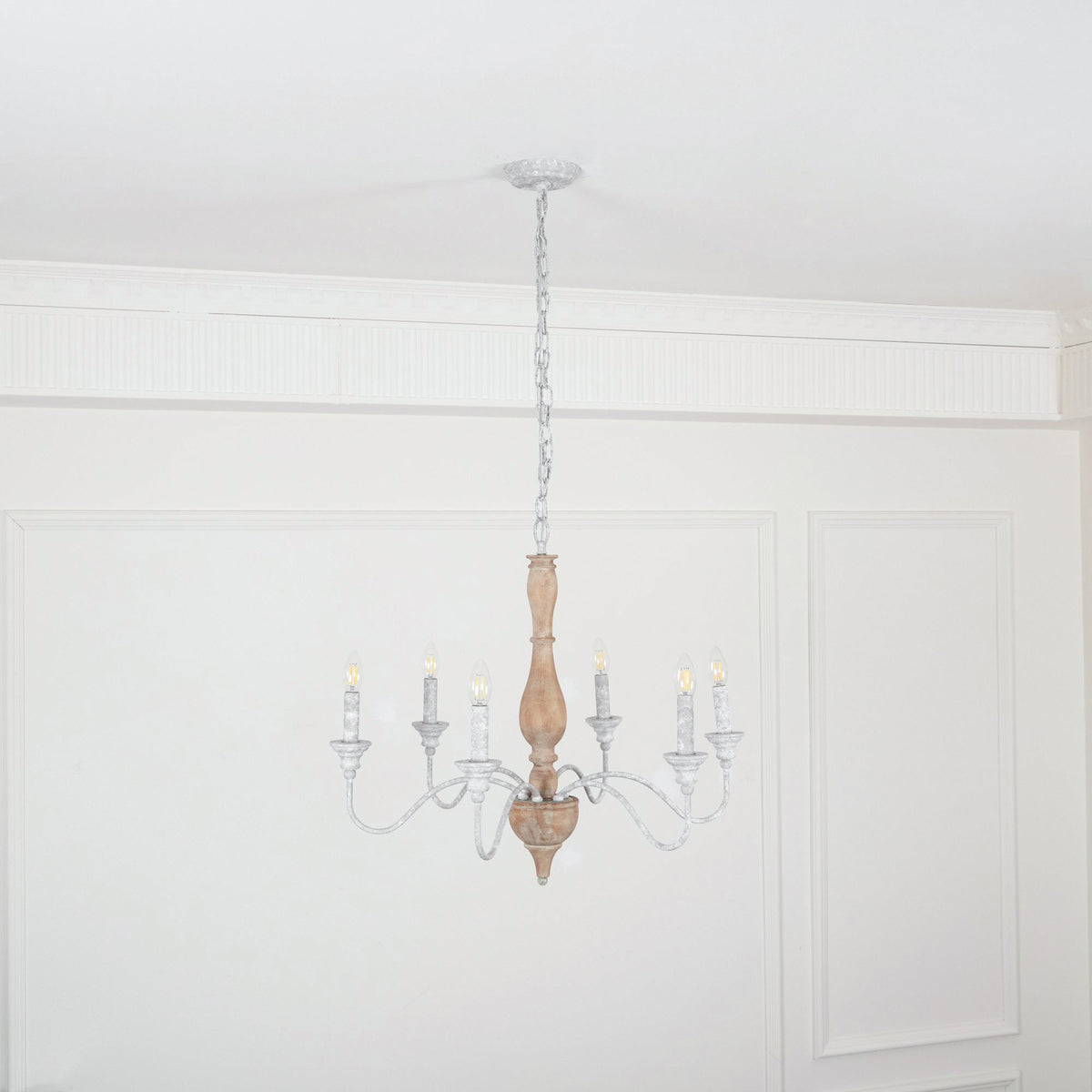 Eurloryra Vintage Candle Hand-carved Wood Chandelier - Lamp Copper