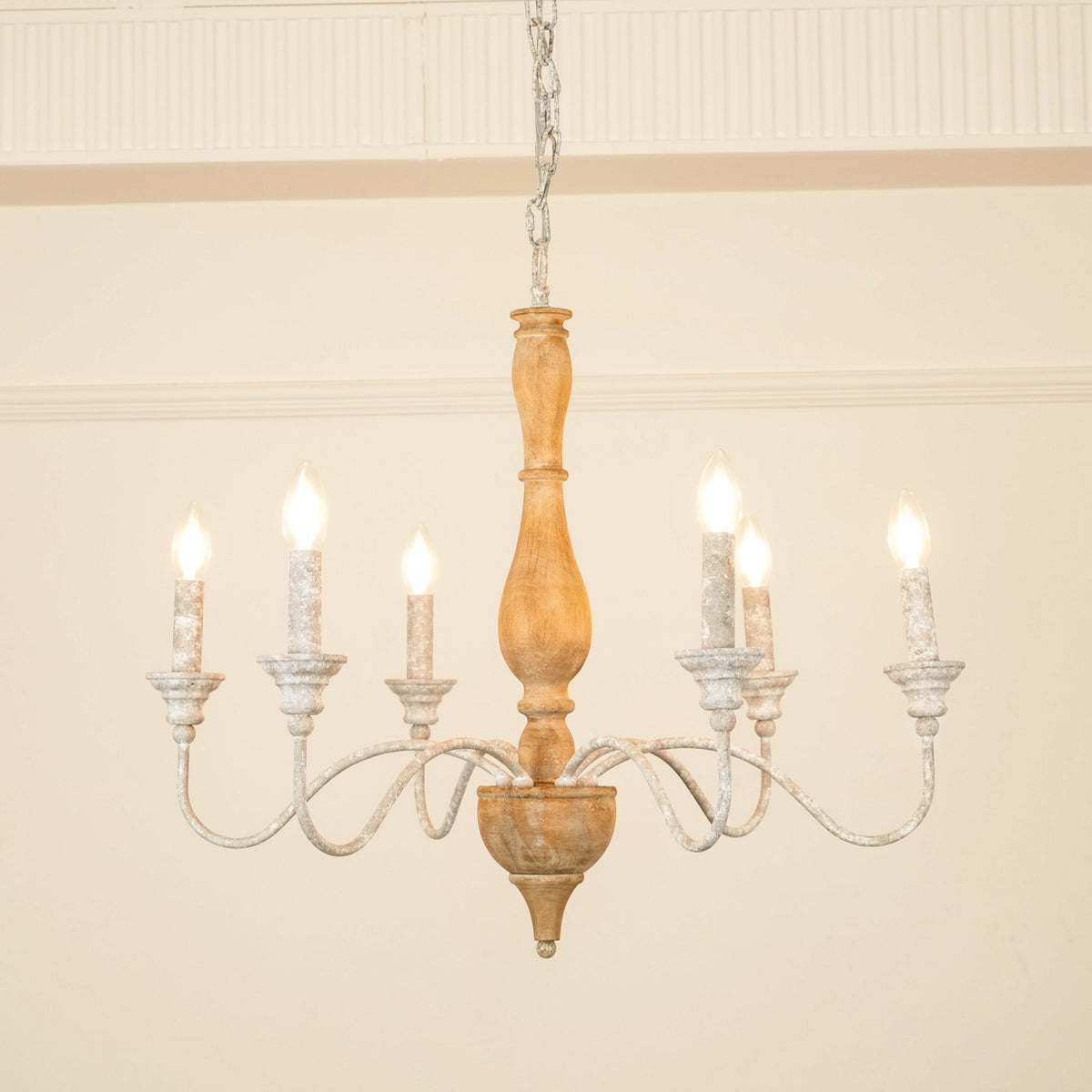 Eurloryra Vintage Candle Hand-carved Wood Chandelier - Lamp Copper