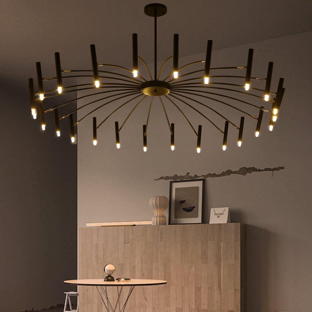 Cemarus Vintage Industrial Metal Chandelier - Lamp Copper