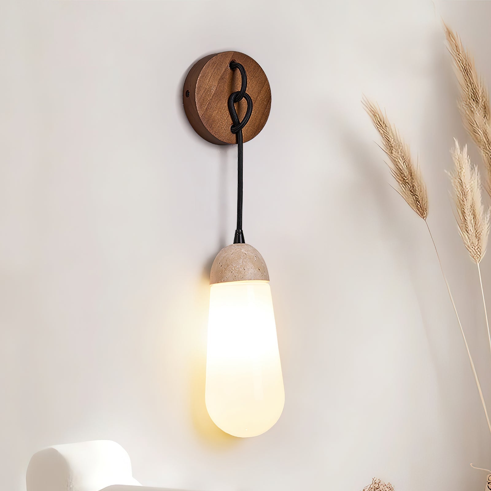 Ritta Wall Lamp Travertine Teardrop-shaped - Letslighting