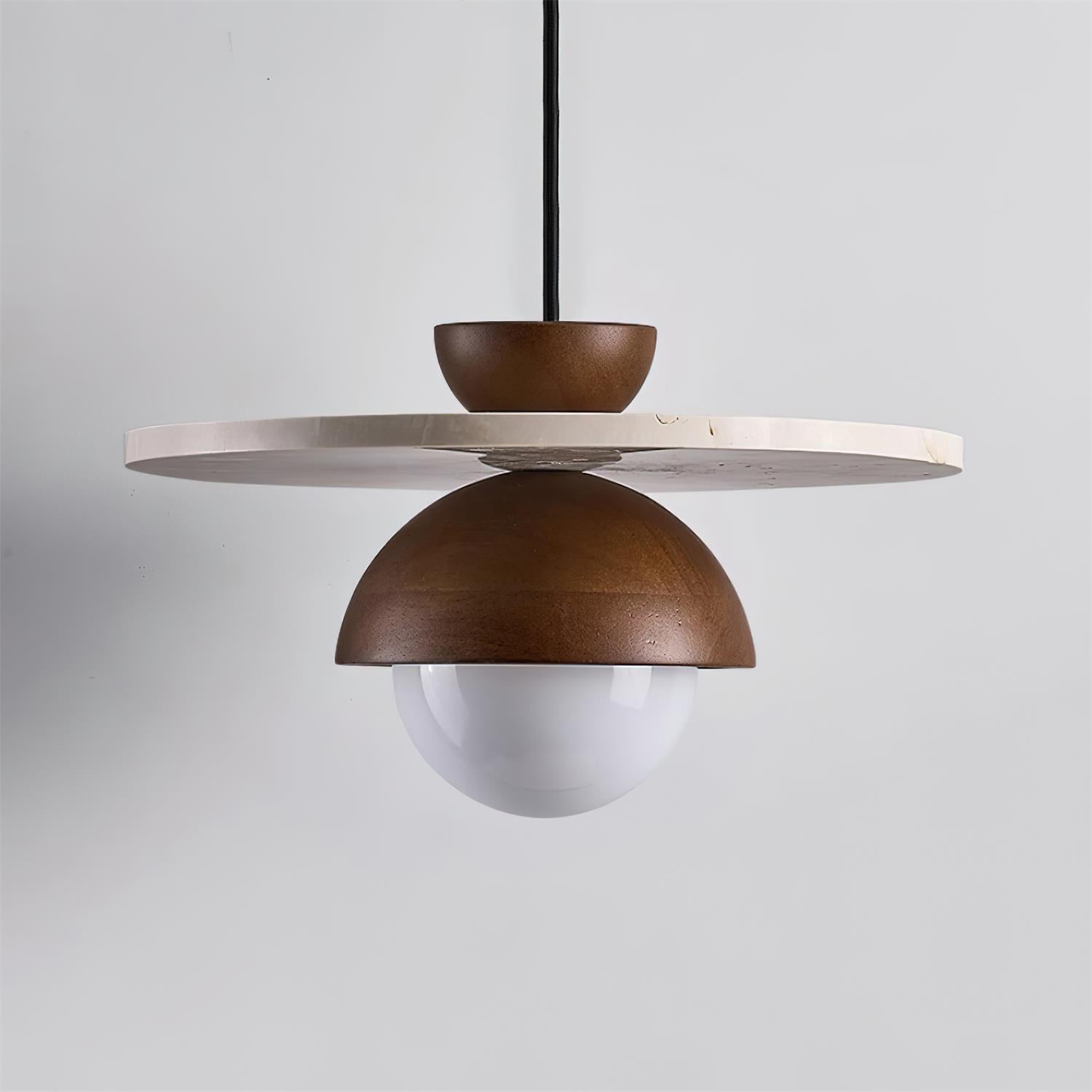 Ritta Pendant Light Glass Globe Travertine - Letslighting