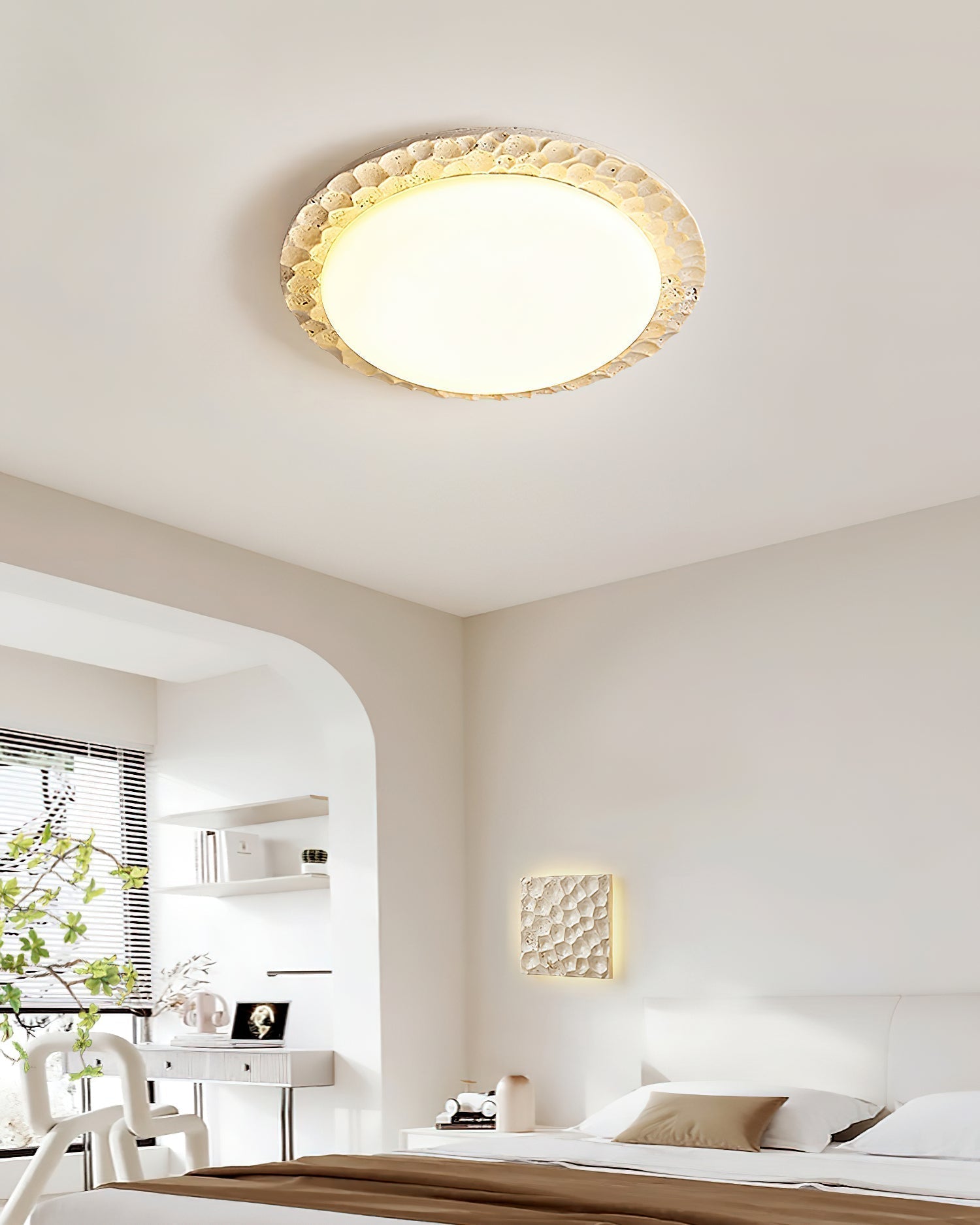 Ritta Travertine Canopy Ceiling Light - Letslighting