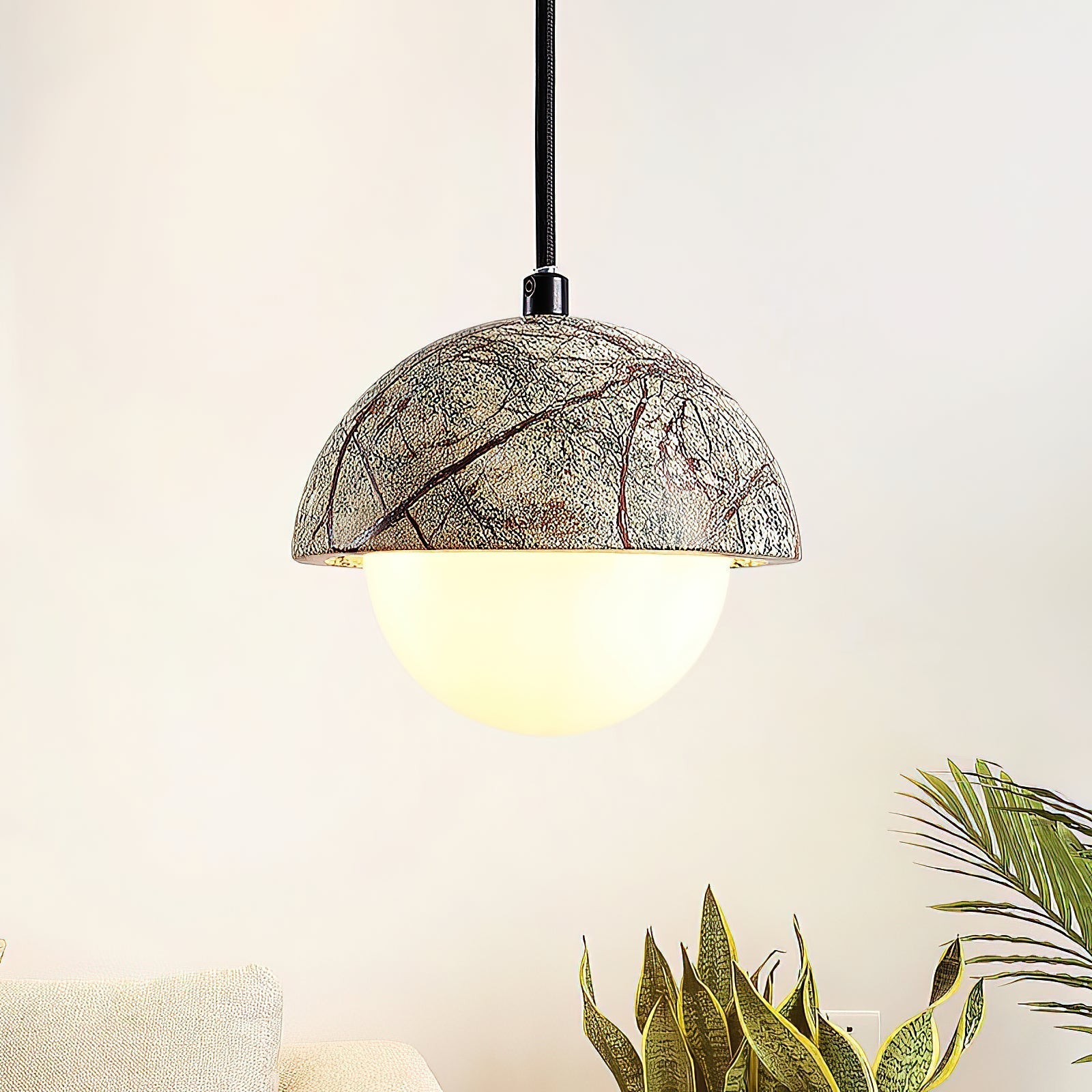 Lylorarae Modern Minimalist Marble Glass Pendant Lamp - Lamp Copper
