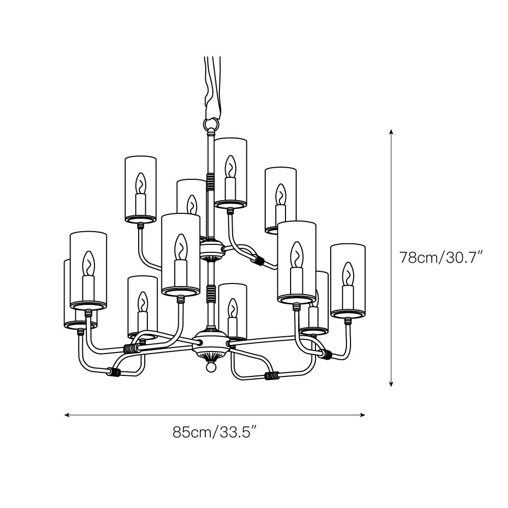 Araeos Postmodern Luxury Brass Glass Chandelier - Lamp Copper