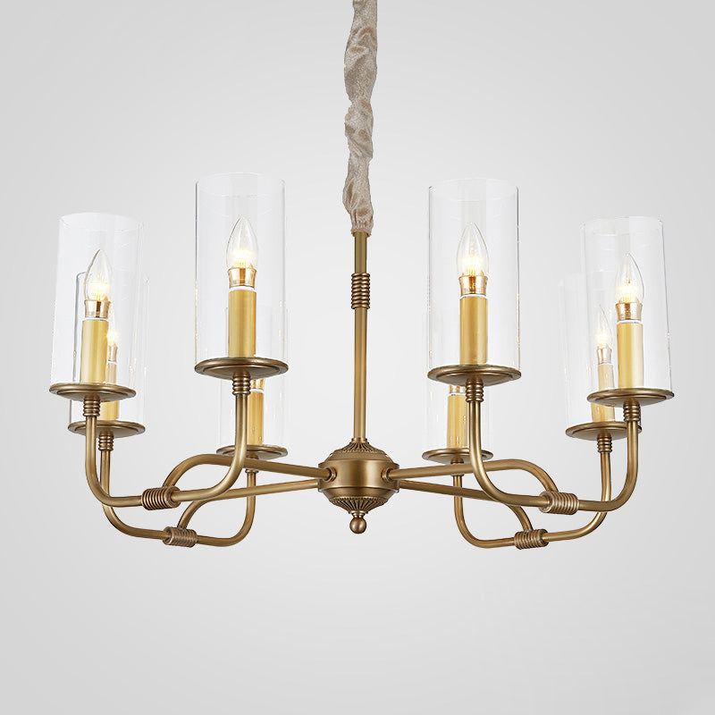 Araeos Postmodern Luxury Brass Glass Chandelier - Lamp Copper