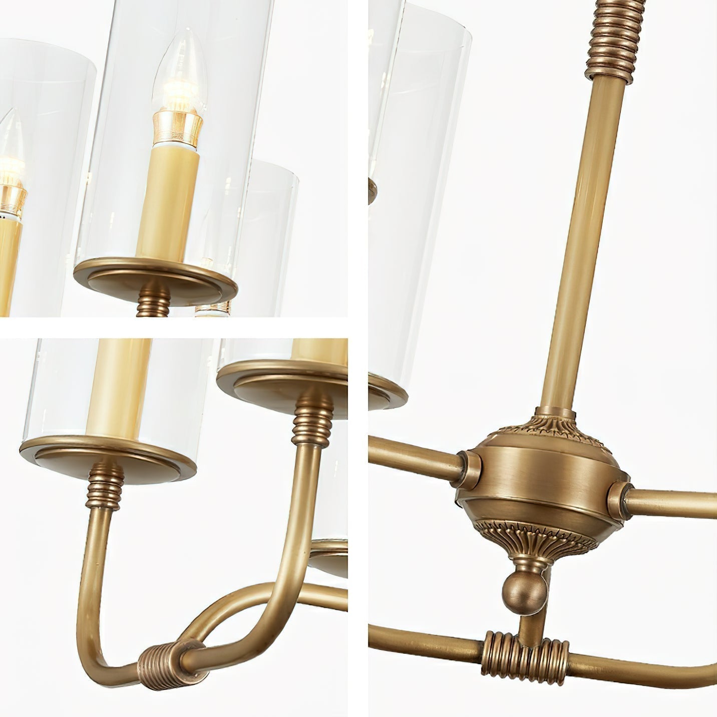 Araeos Postmodern Luxury Brass Glass Chandelier - Lamp Copper