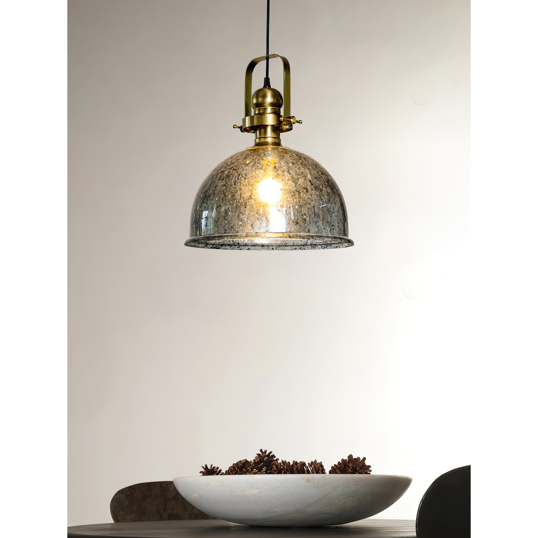 Ilvenel Vintage Industrial Wooden Glass Pendant Lamp - Lamp Copper