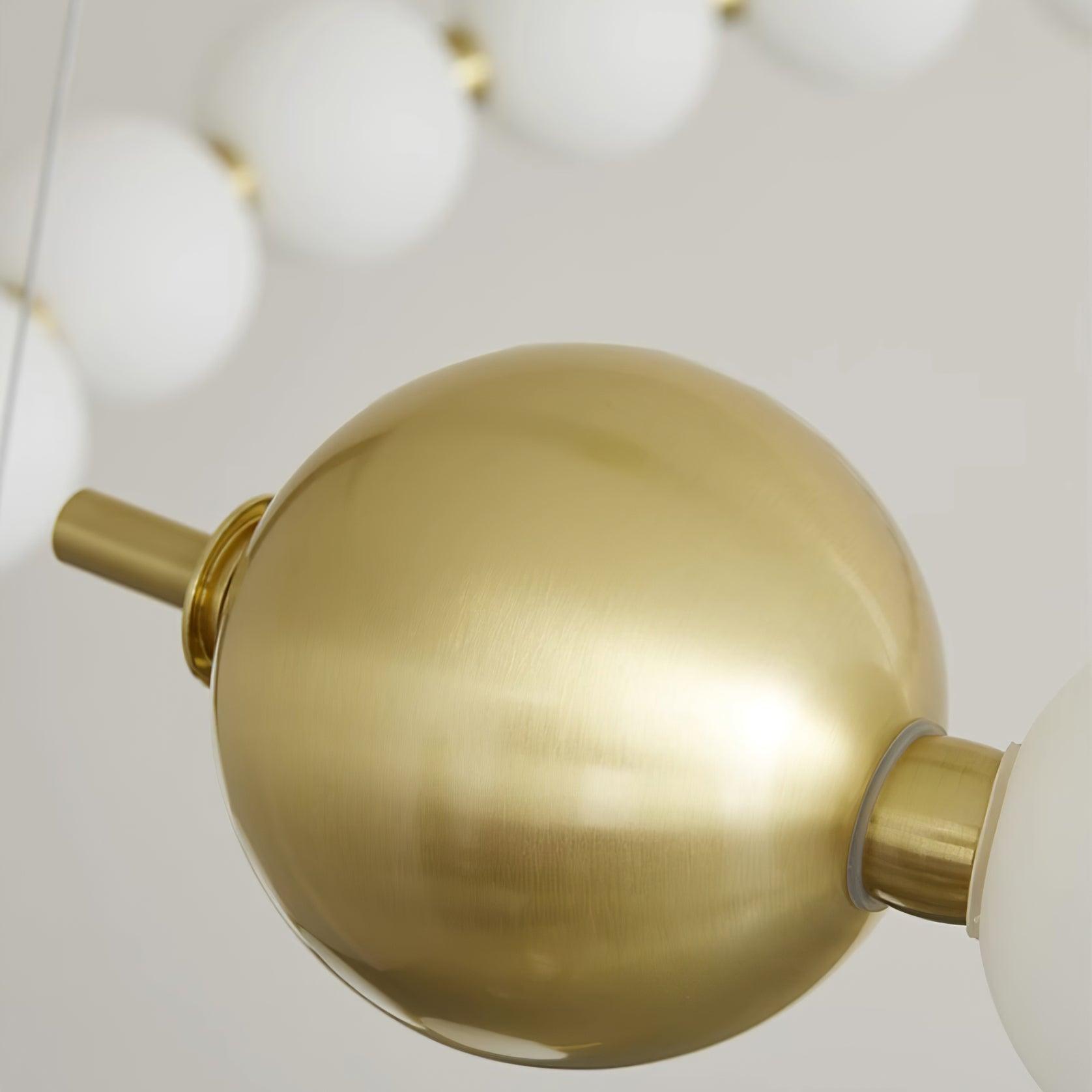 Chandelier Brass Ring Acrylic Spheres Modern Minimalist - Letslighting