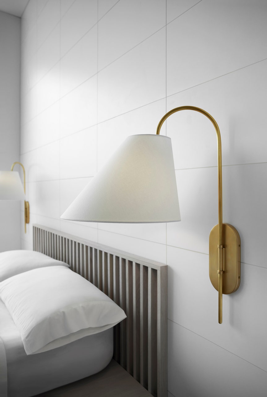 Nyphaiel Modern Minimalist Brass Fabric Wall Lamp - Lamp Copper