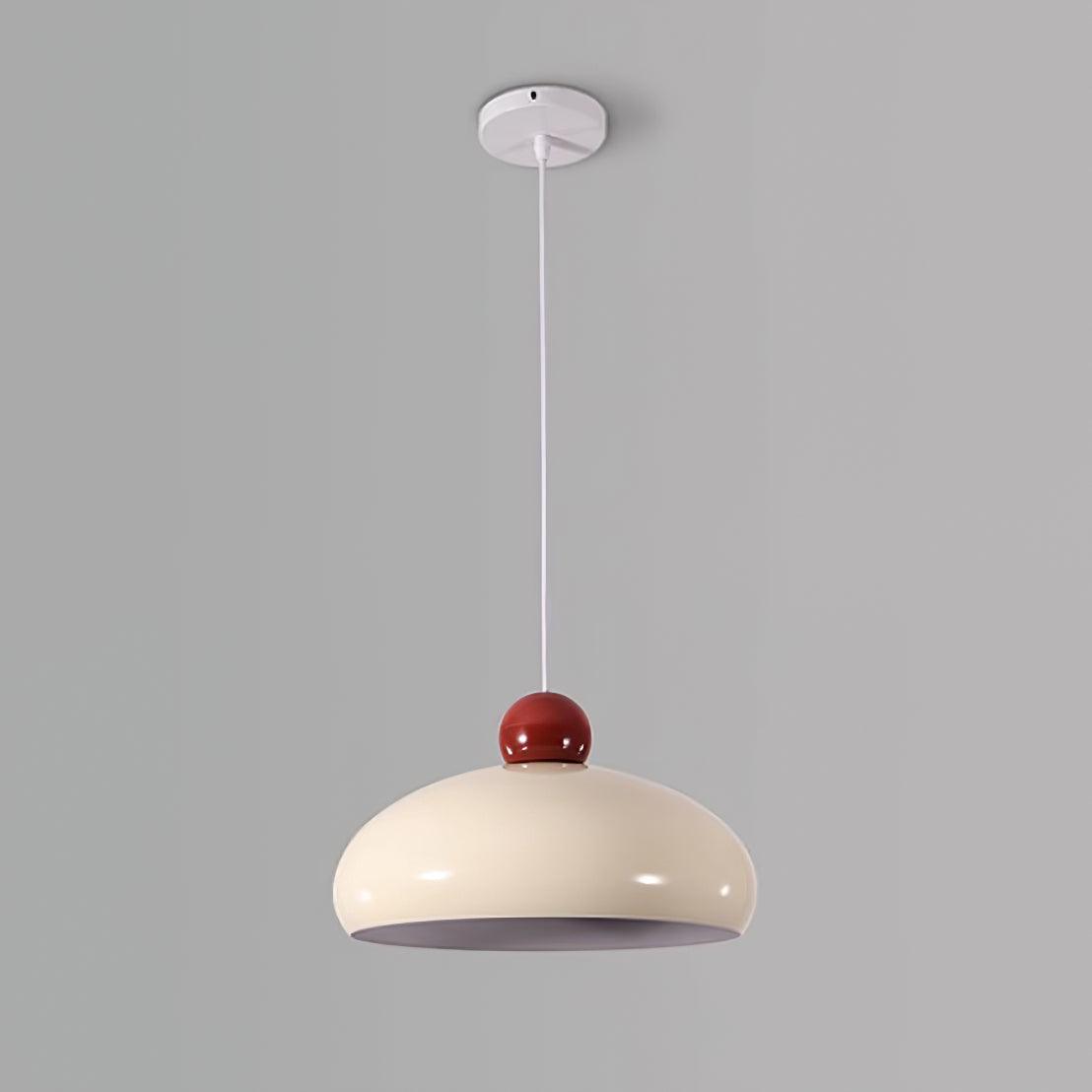 Pendant Light Dome Shade White Red - Letslighting