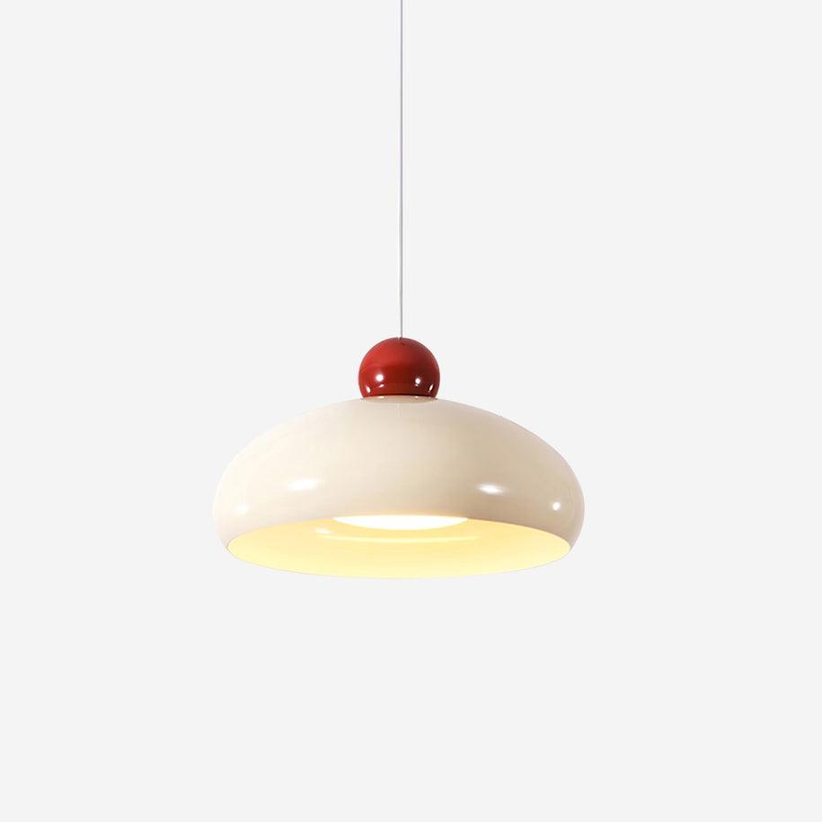 Pendant Light Dome Shade White Red - Letslighting