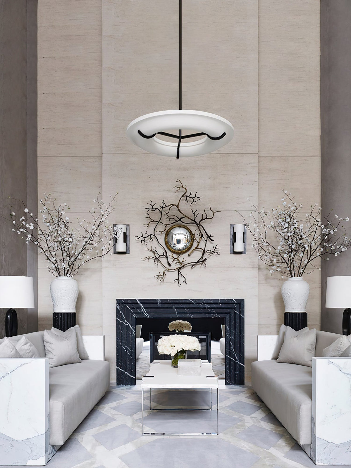 Eldorora Modern Minimalist Brass Alabaster Chandelier - Lamp Copper
