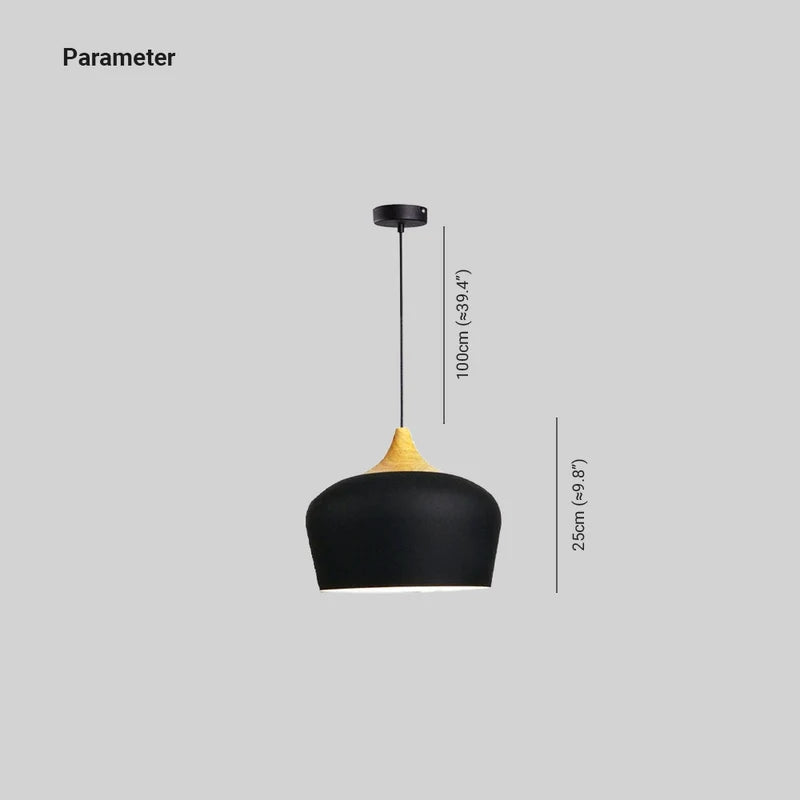 Arisha Minimalista Moderni LED Lampada a Sospensione Metallo Legno Nero/Bianco Sala da Pranzo/Soggiorno/Camera da Letto