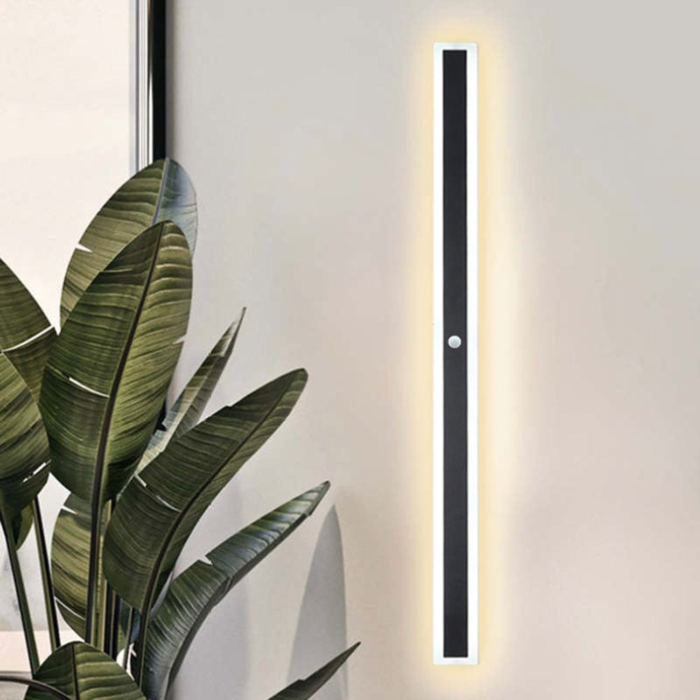 Ray LED Applique da Esterni Metallo Nero Lineare Impermeabile Corridoio/Giardino