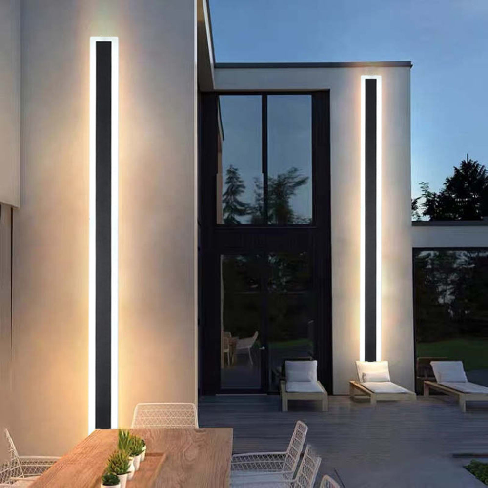 Ray LED Applique da Esterni Metallo Nero Lineare Impermeabile Corridoio/Giardino