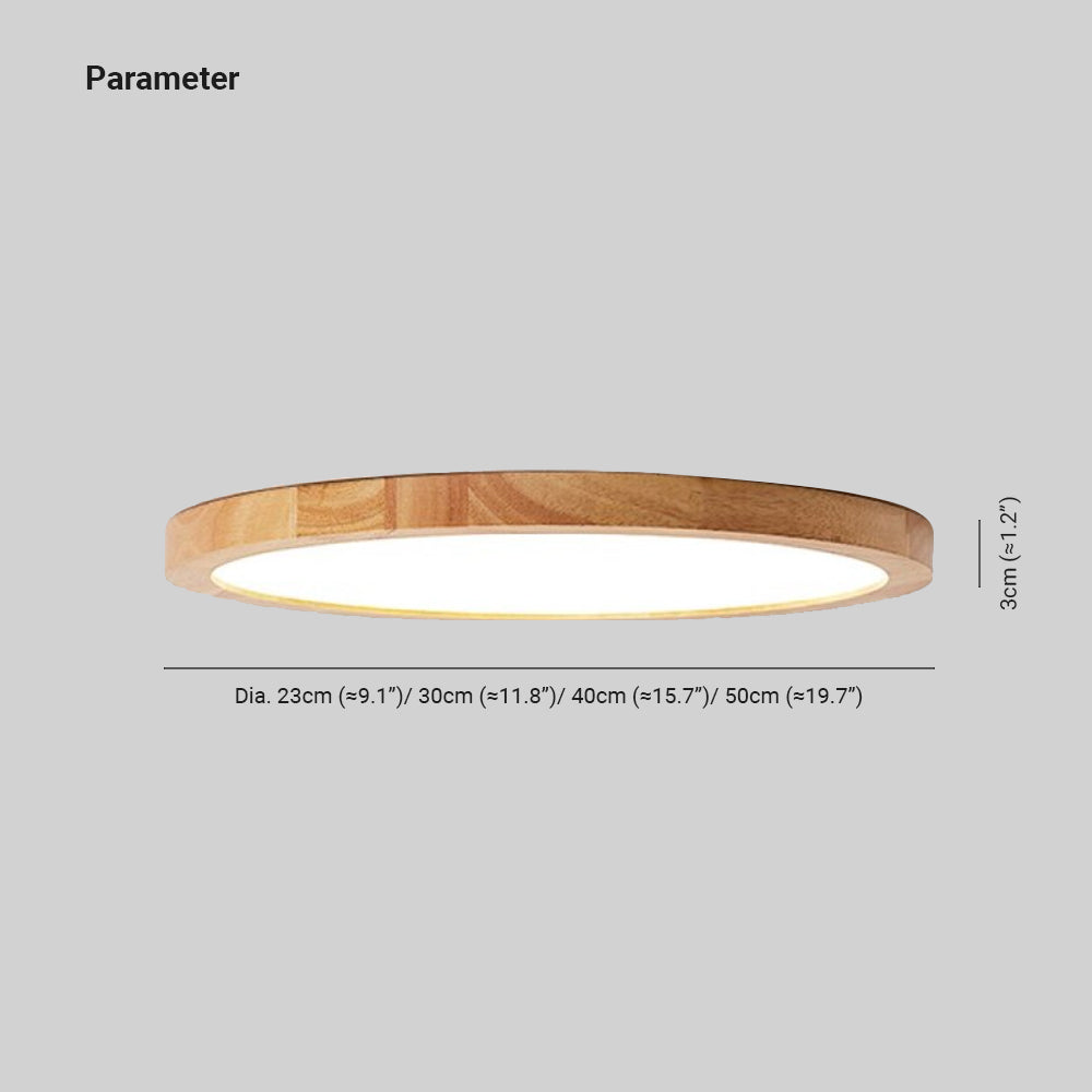 Muto Lampade da Soffitto Tonda in Legno Moderno a Incasso per Soggiorno