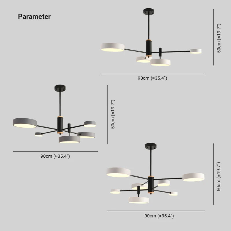 Arisha Design LED Lampade a Sospensione Metallo/Legno Grigio/Bianco/Oro Soggiorno/Camera da Letto