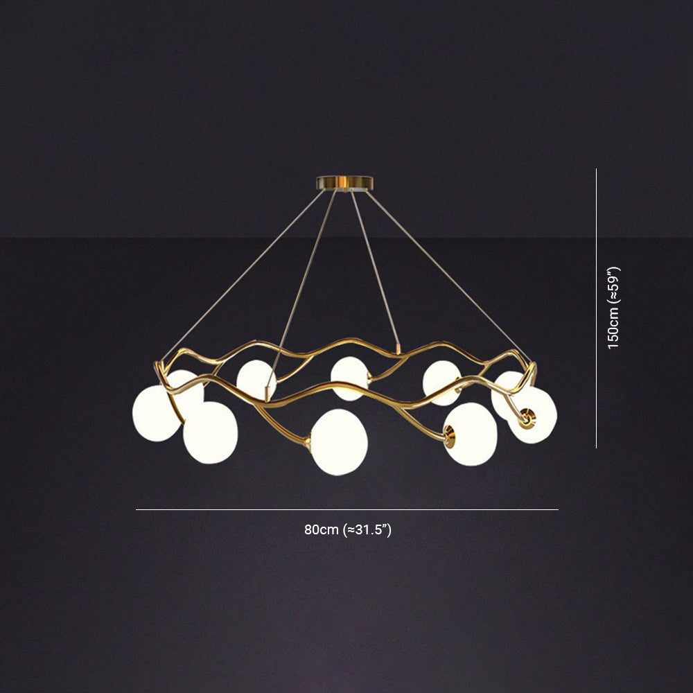 Valentina Moderno LED Elegante Lampada a Sospensione Metallo Vetro Bianco Oro Soggiorno/Camera da Letto