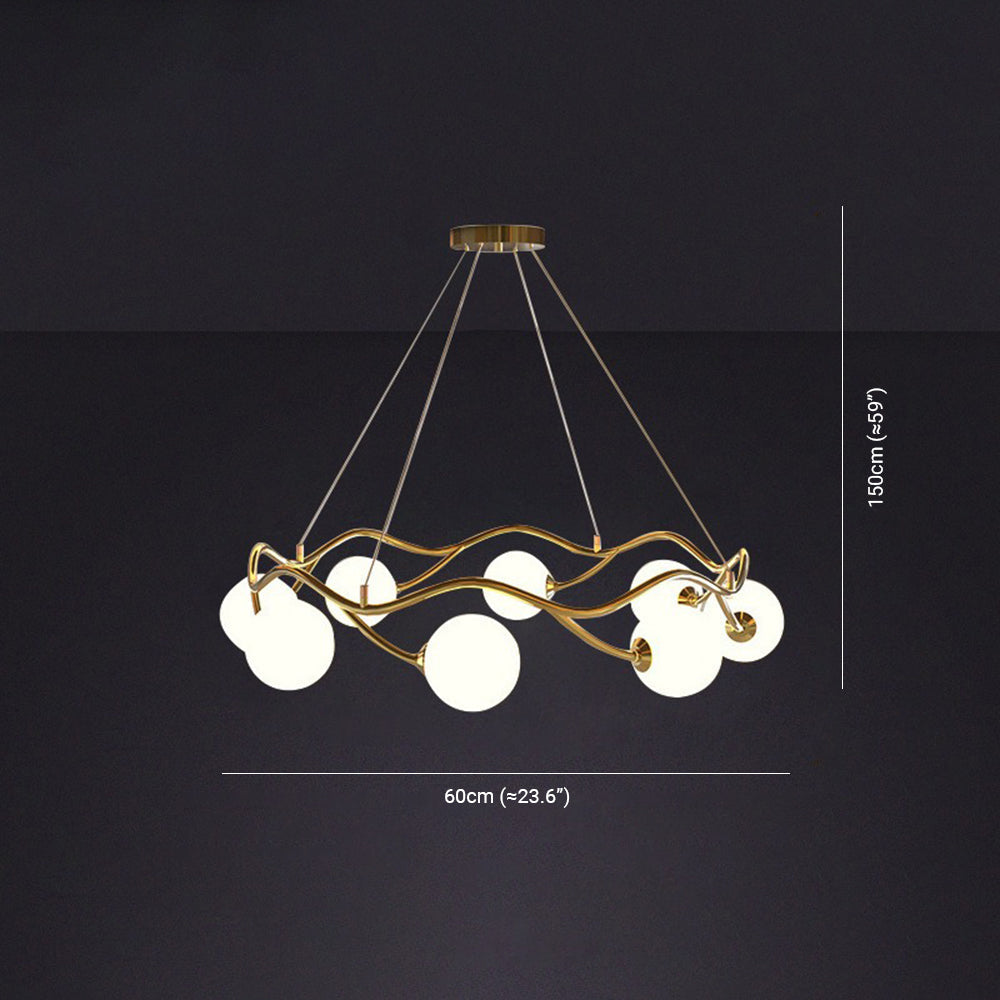 Valentina Moderno LED Elegante Lampada a Sospensione Metallo Vetro Bianco Oro Soggiorno/Camera da Letto