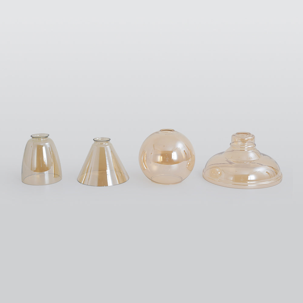 Arisha Industriale LED Lampada a Sospensione Vetro Chiaro/Ambra/Grigio Fumo