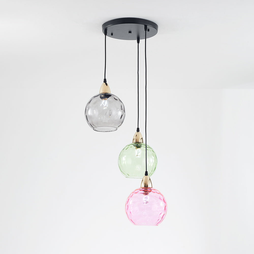 Valentina Design LED Lampada a Sospensione Vetro Ripple Acqua Variopinte Ciondolo Sfera Soggiorno/Camera da Letto